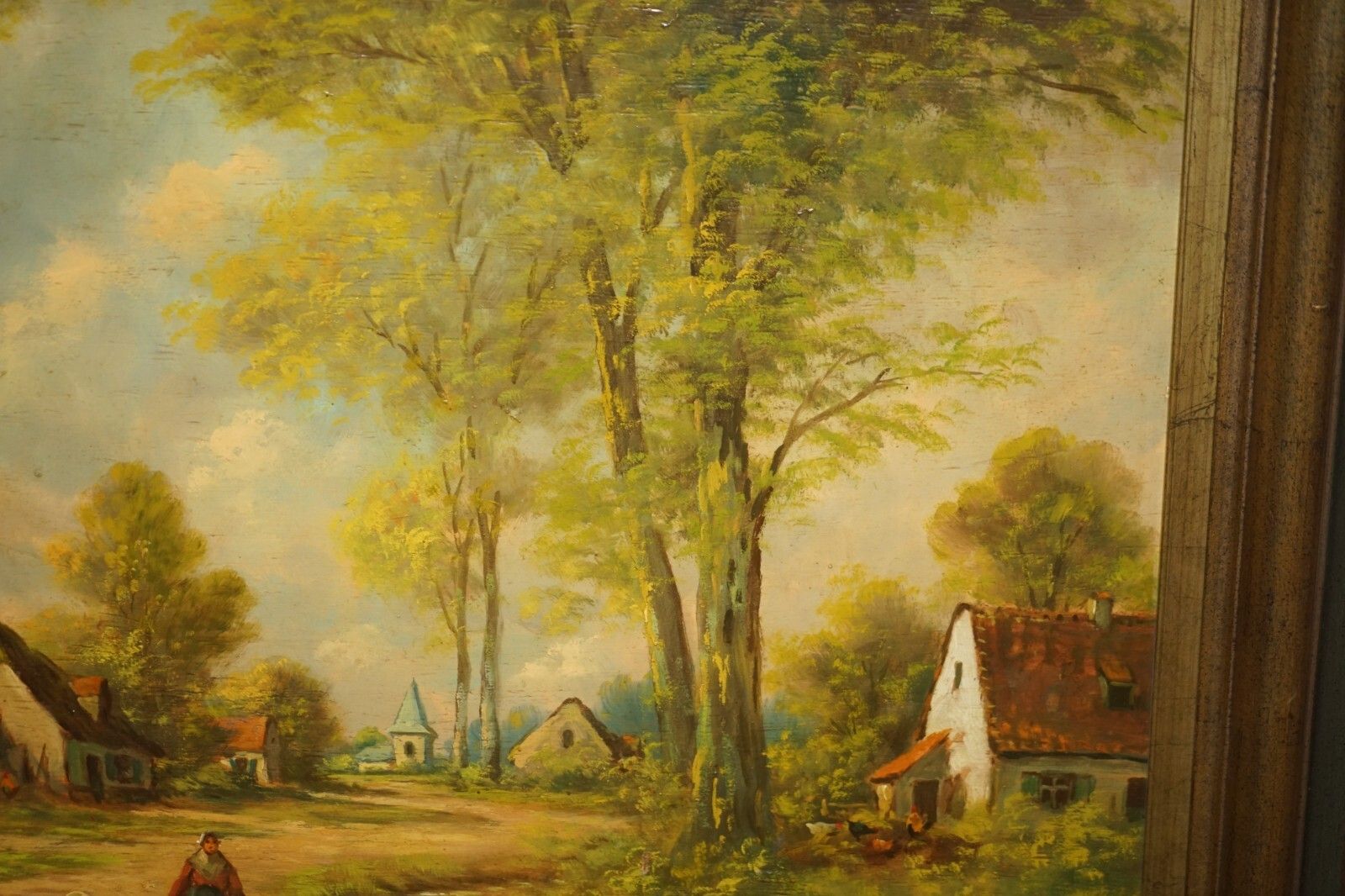 photo for sale Massive Antique Flemish Oil Painting Signed Jihuitog Circa 1880 Rural Scene