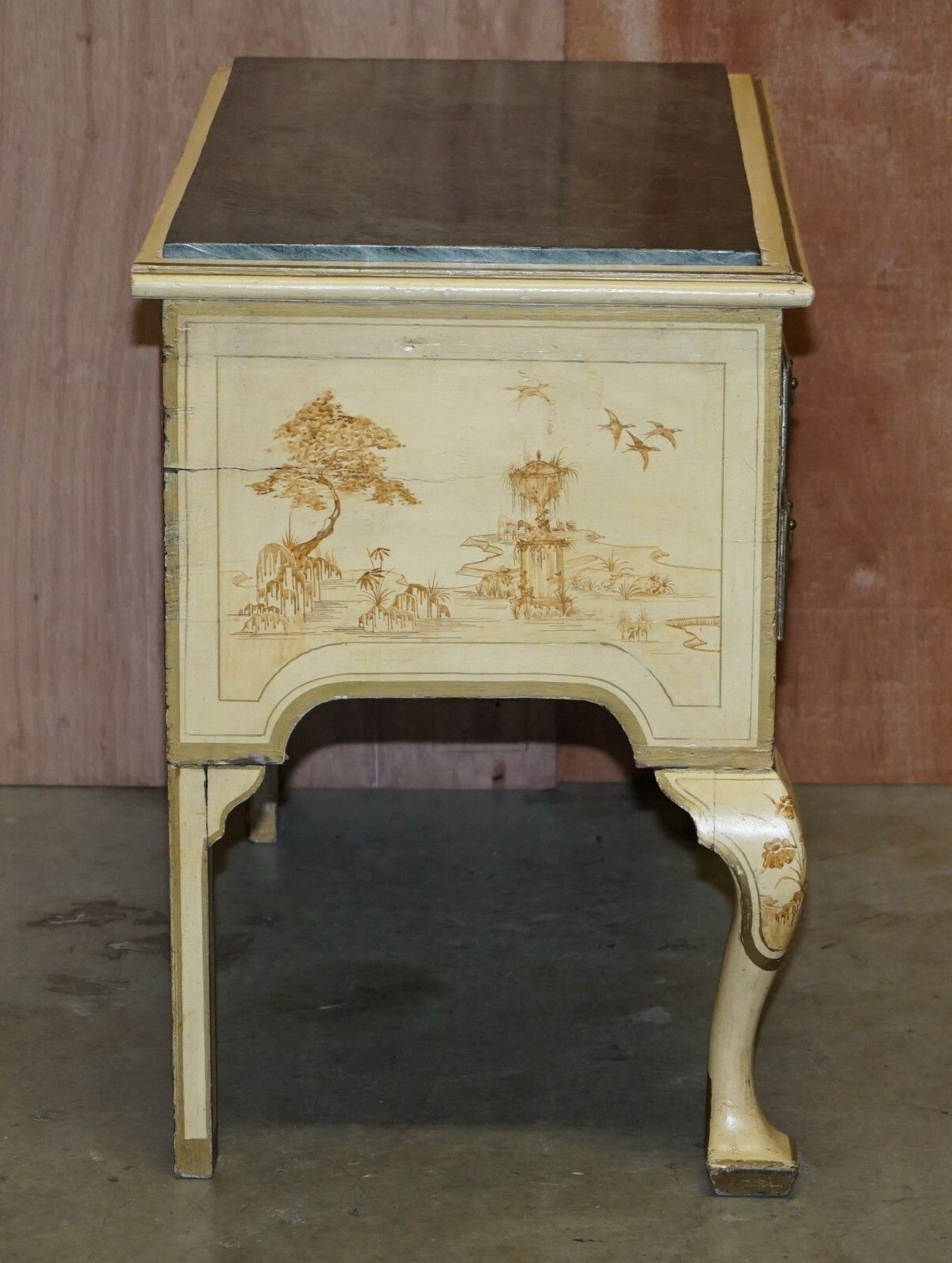 Stunning Chinoiserie Marble Topped Sideboard In The Chinese Chippendale Taste photo vintage