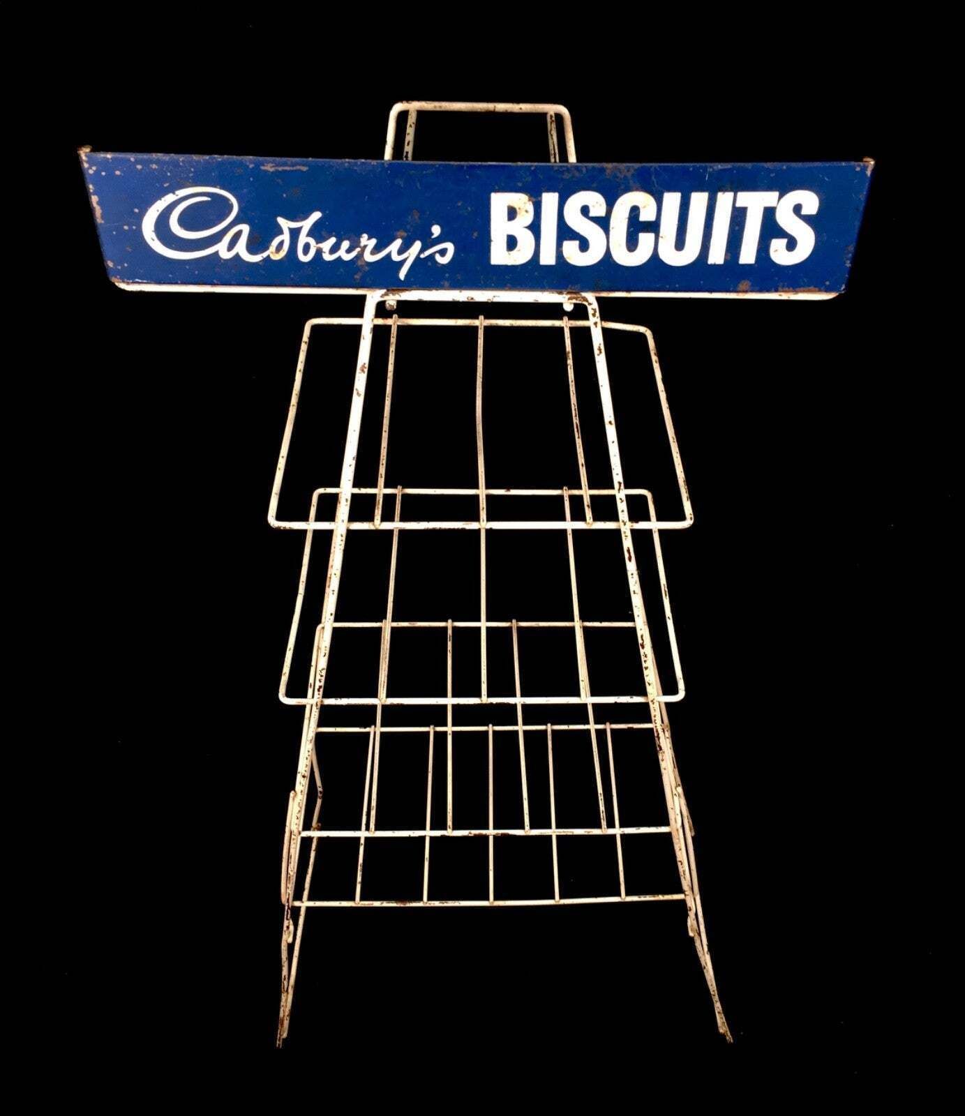 Antique Advertising Cadbury's Biscuit Shop Display Stand Chocolate Rack C.1930 photo vinterior