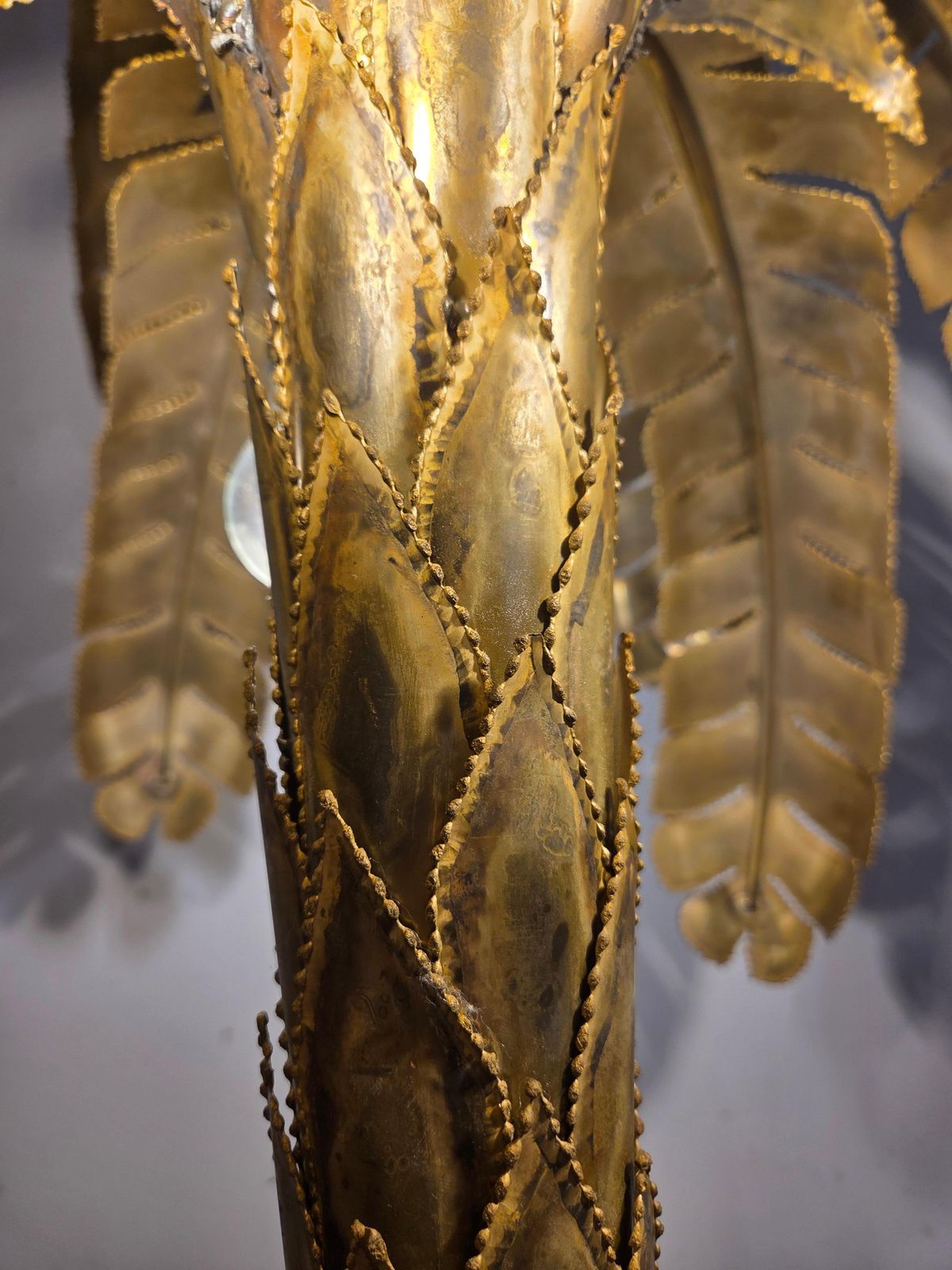 Maison Jansen Vintage Brass Palm Floor Lamp, 1970s, France photo vinterior