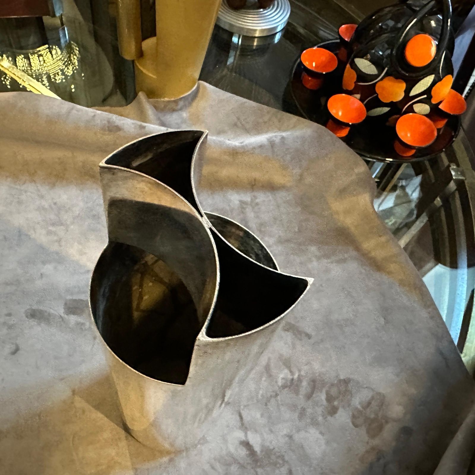 1970s Sabattini Style Minimalist Silver Plated Italian Vase photo vintage