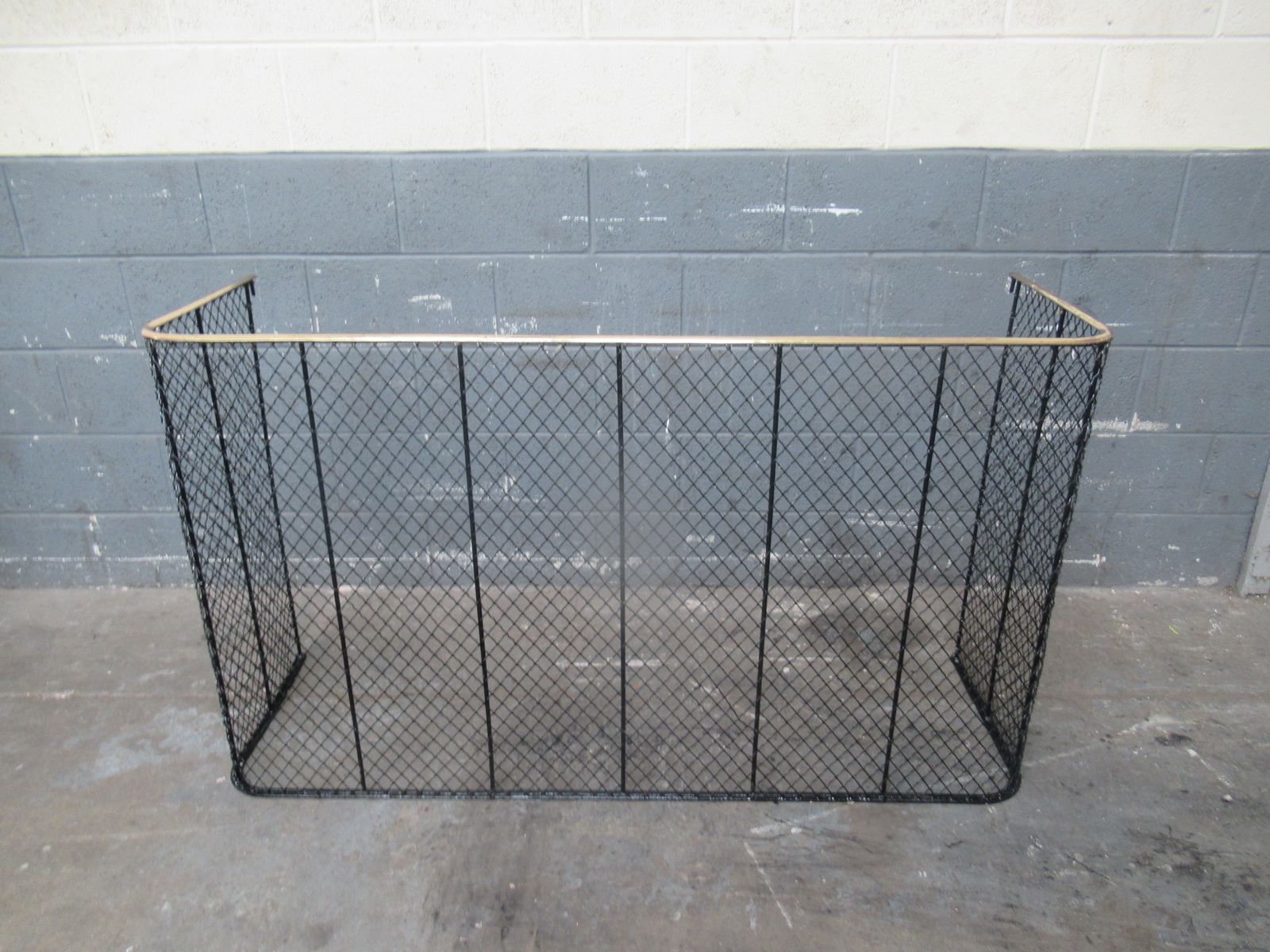 Late Victorian  Large   Brass And Wire Mesh   Fire Guard.