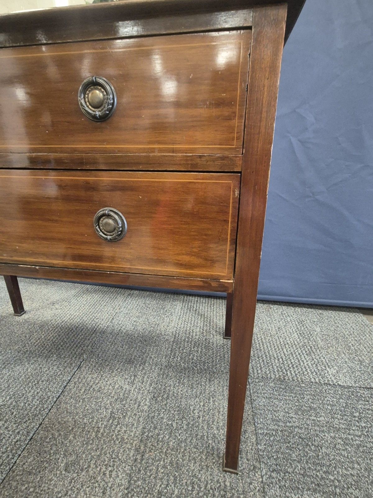 Small Edwardian Mahogany Two Door Dresser With Mirror photo vinterior