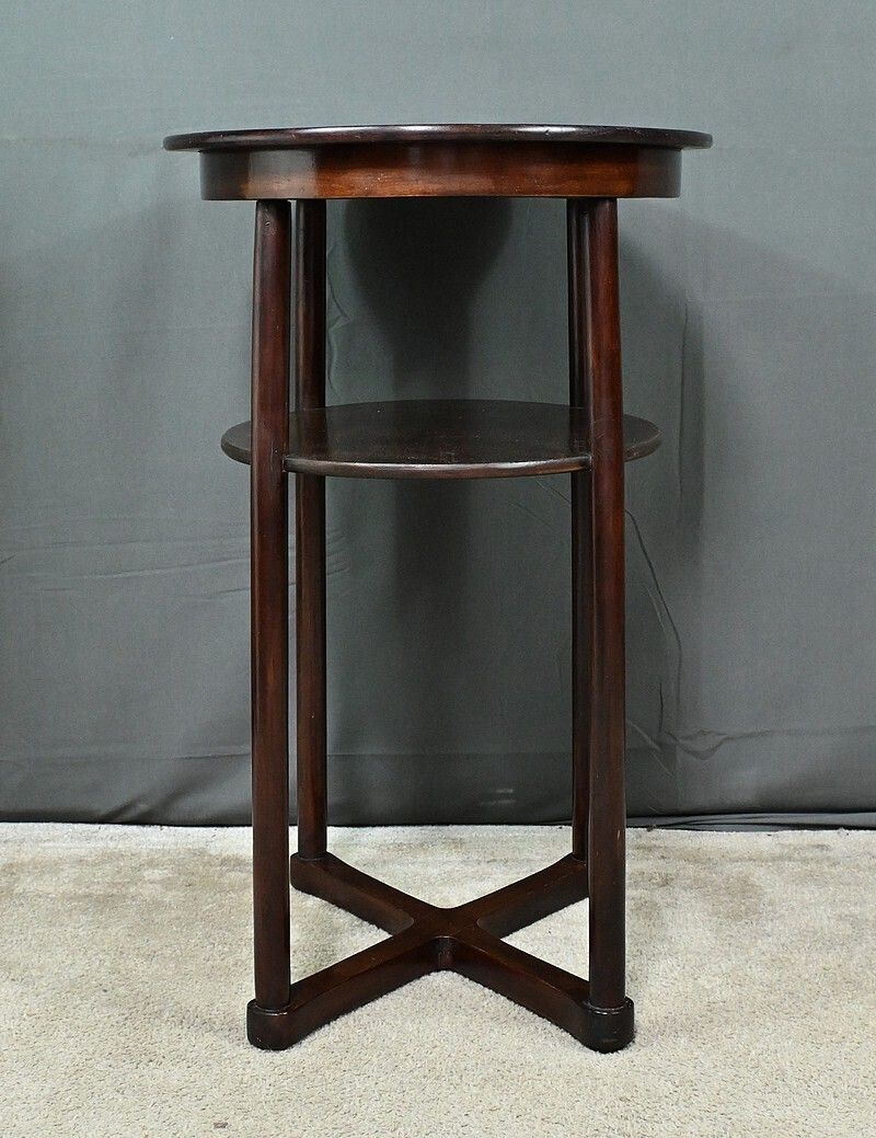 Beech Pedestal Table, By J. Hoffmann, Maison Thonet, Art Deco – 1930 photo vintage