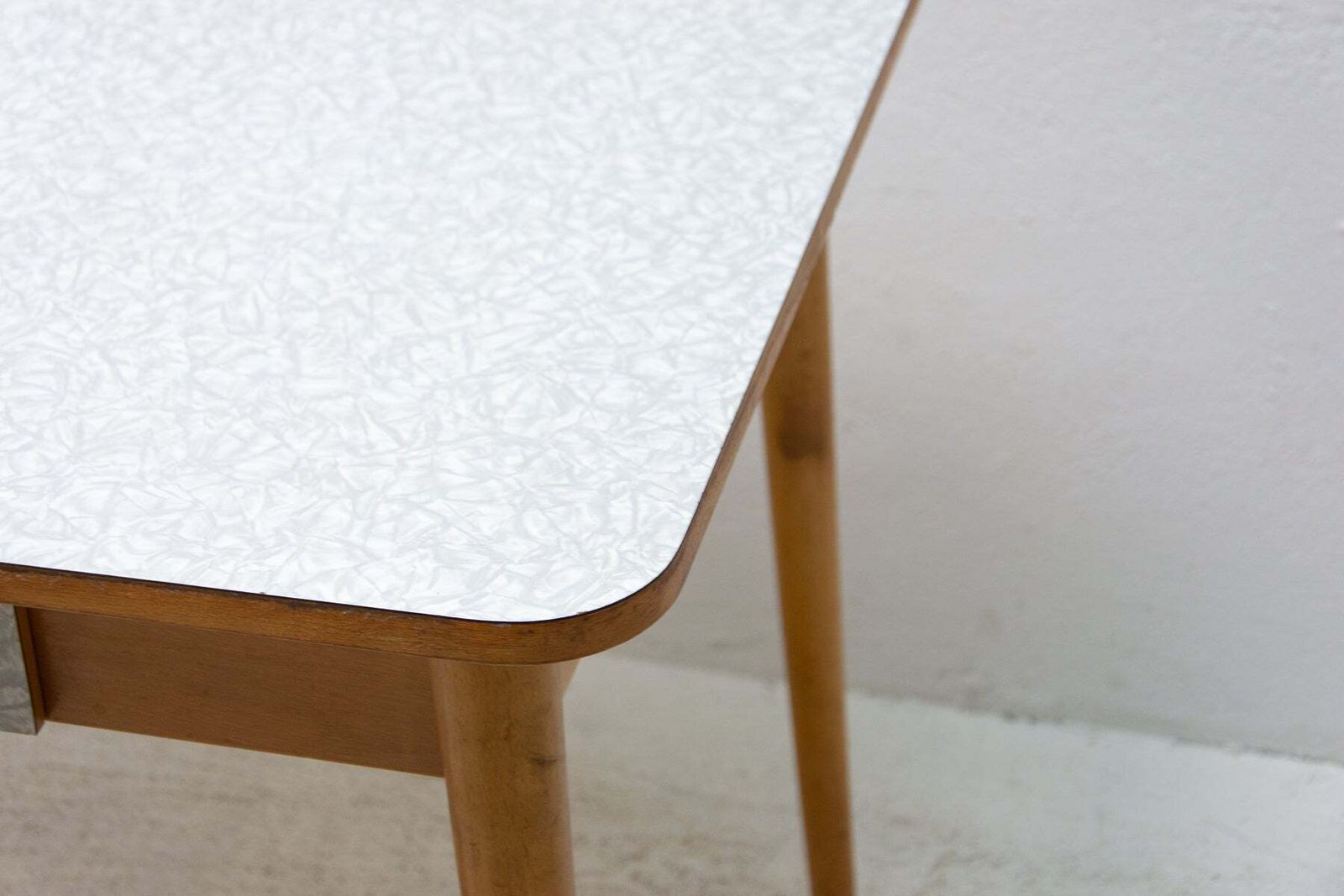 343.0 Midcentury Formica And Wood Central Table, Czechoslovakia, 1960s photo