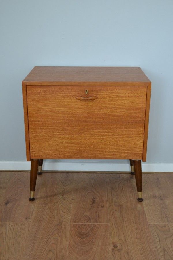 Mid Century Teak Record Cabinet photo for sale