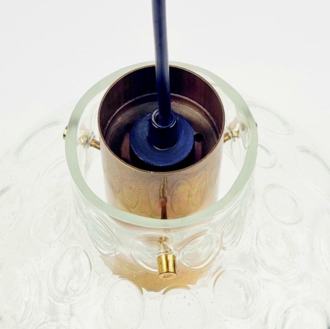 Mid Century Bubble Glass & Brass Pendant By Helena Tynell For Limburg, Germany, 1960s photo buy