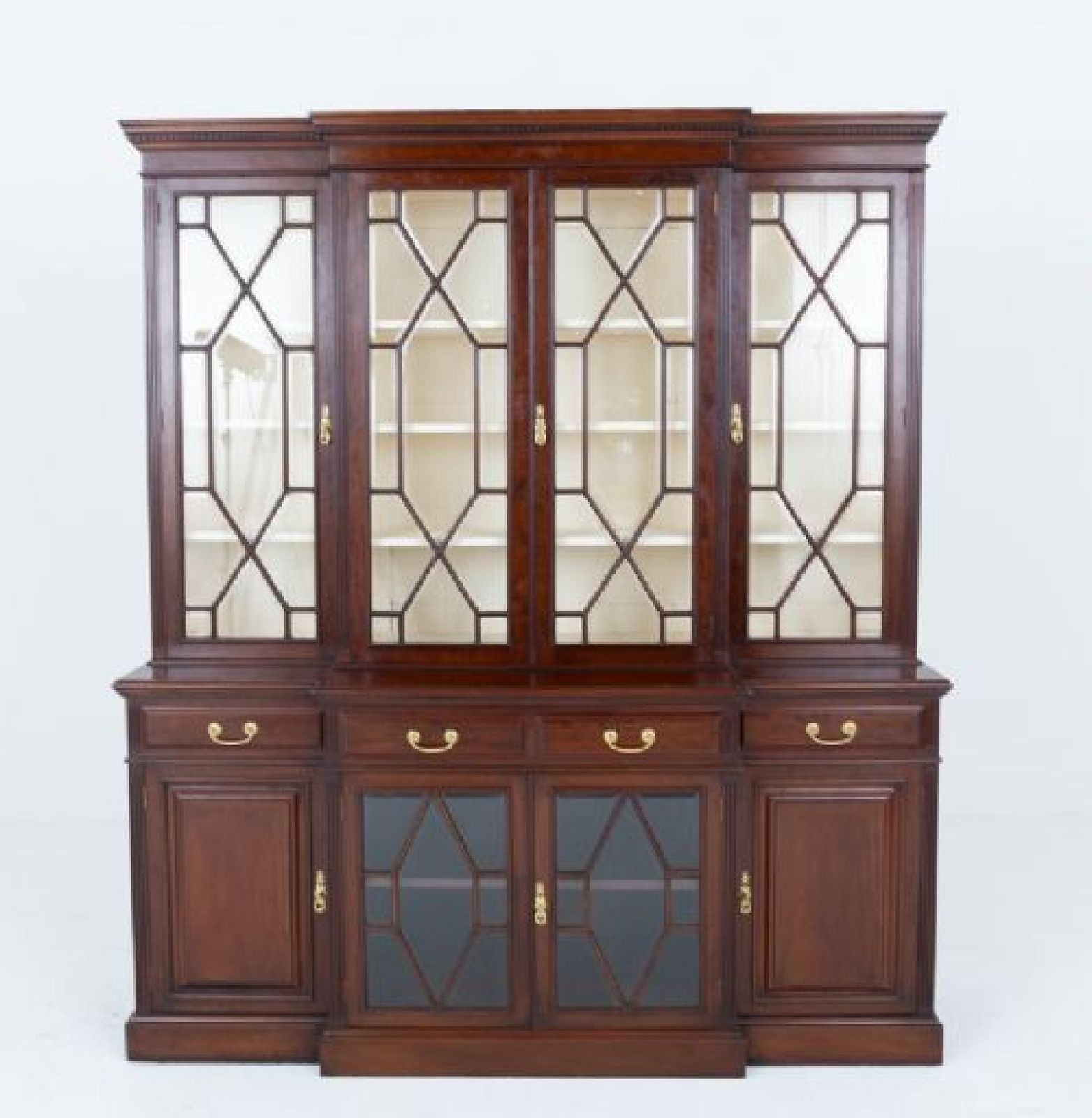 Period Victorian Breakfront Bookcase Mahogany 1880