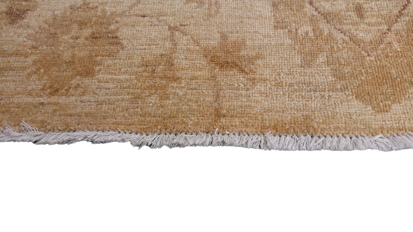 Vintage Ivory Afghan Hand Knotted Tribal Rug photo for sale