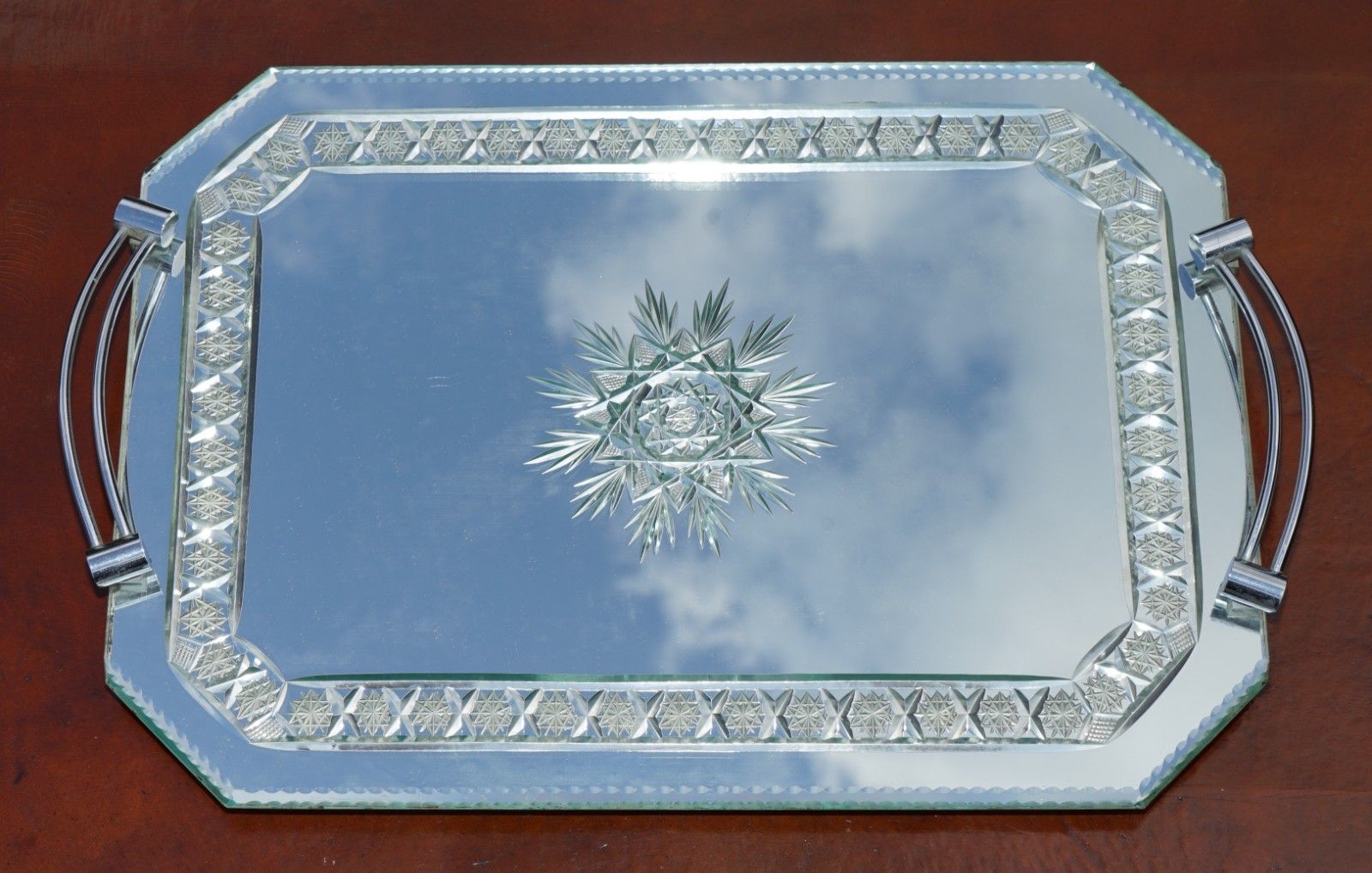 Exquisite Hand Made In Italy Venetian Etched Glass Tray Bought It Asprey & Co photo furniture