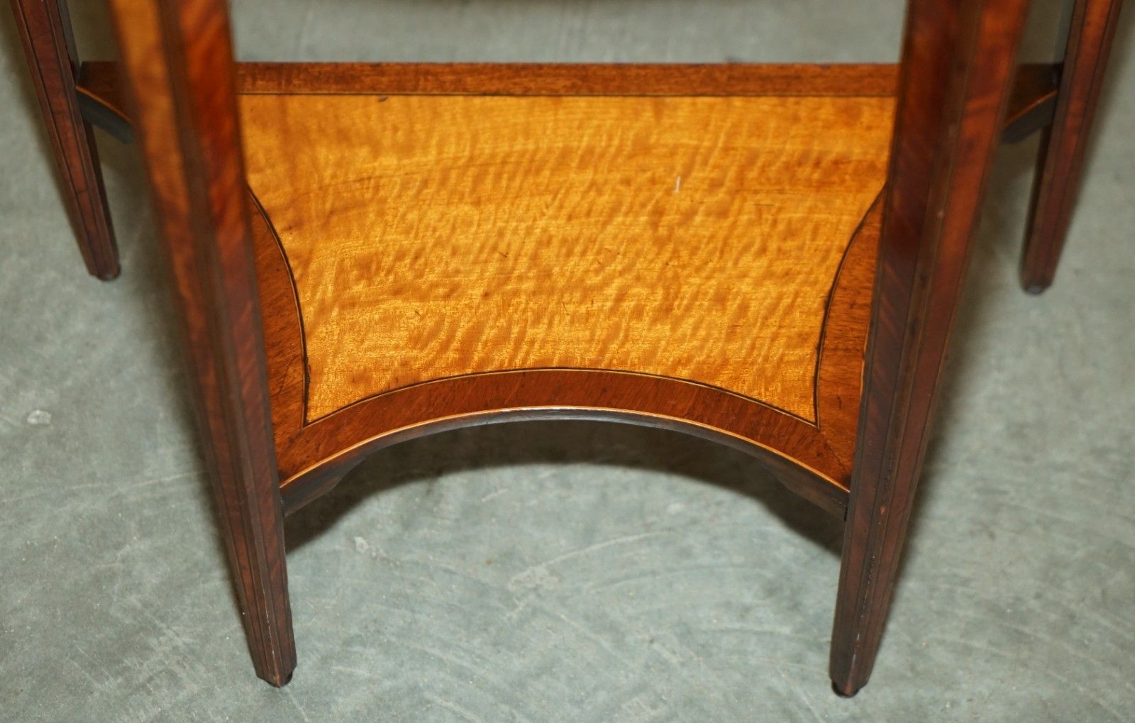 Furniture Important Pair Of Museum Quality Sheraton Satinwood Demi Lune Console Tables photo