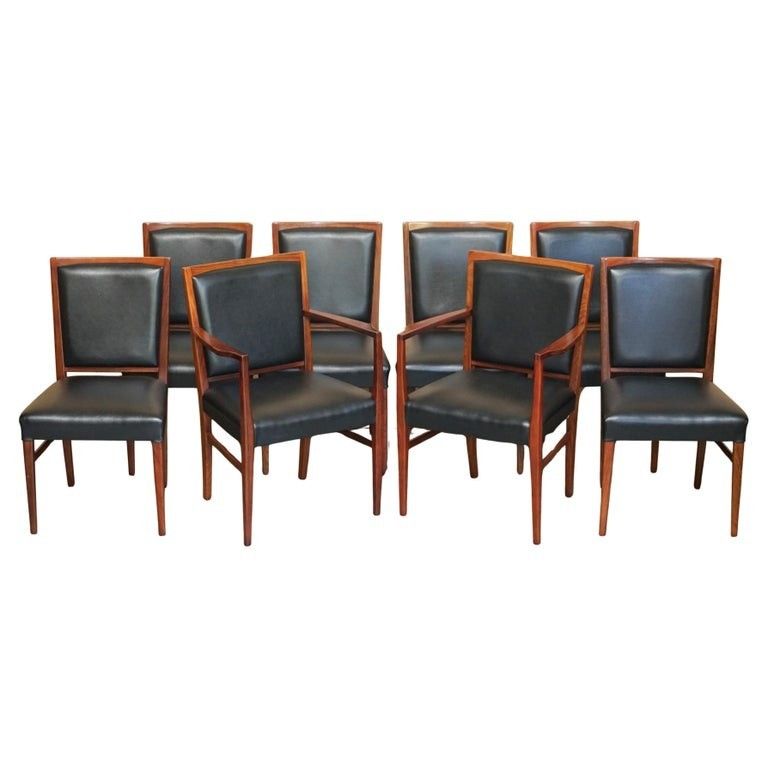Eight Stunning Mid Century Modern 1970's Gordon Russell Rosewood Dining Chairs