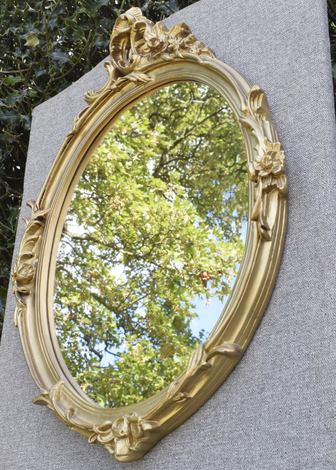 Oval Rococo Style Mirror, 1960s