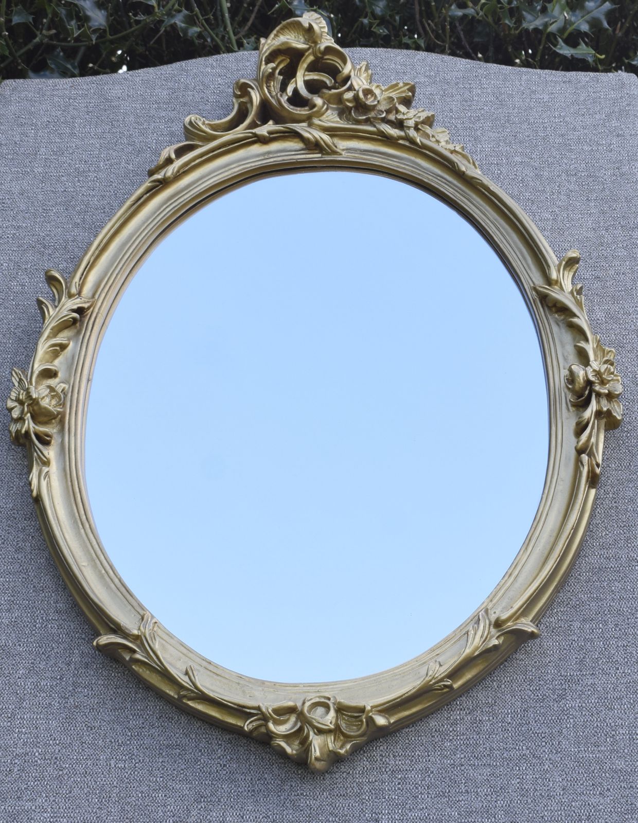 Oval Rococo Style Mirror, 1960s photo for sale