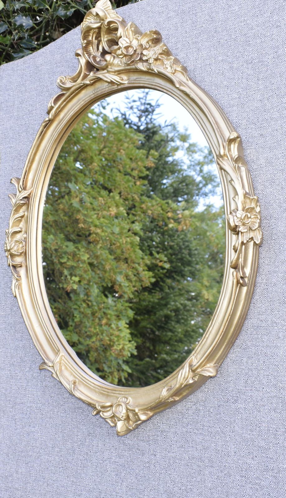 Oval Rococo Style Mirror, 1960s photo Home Decor