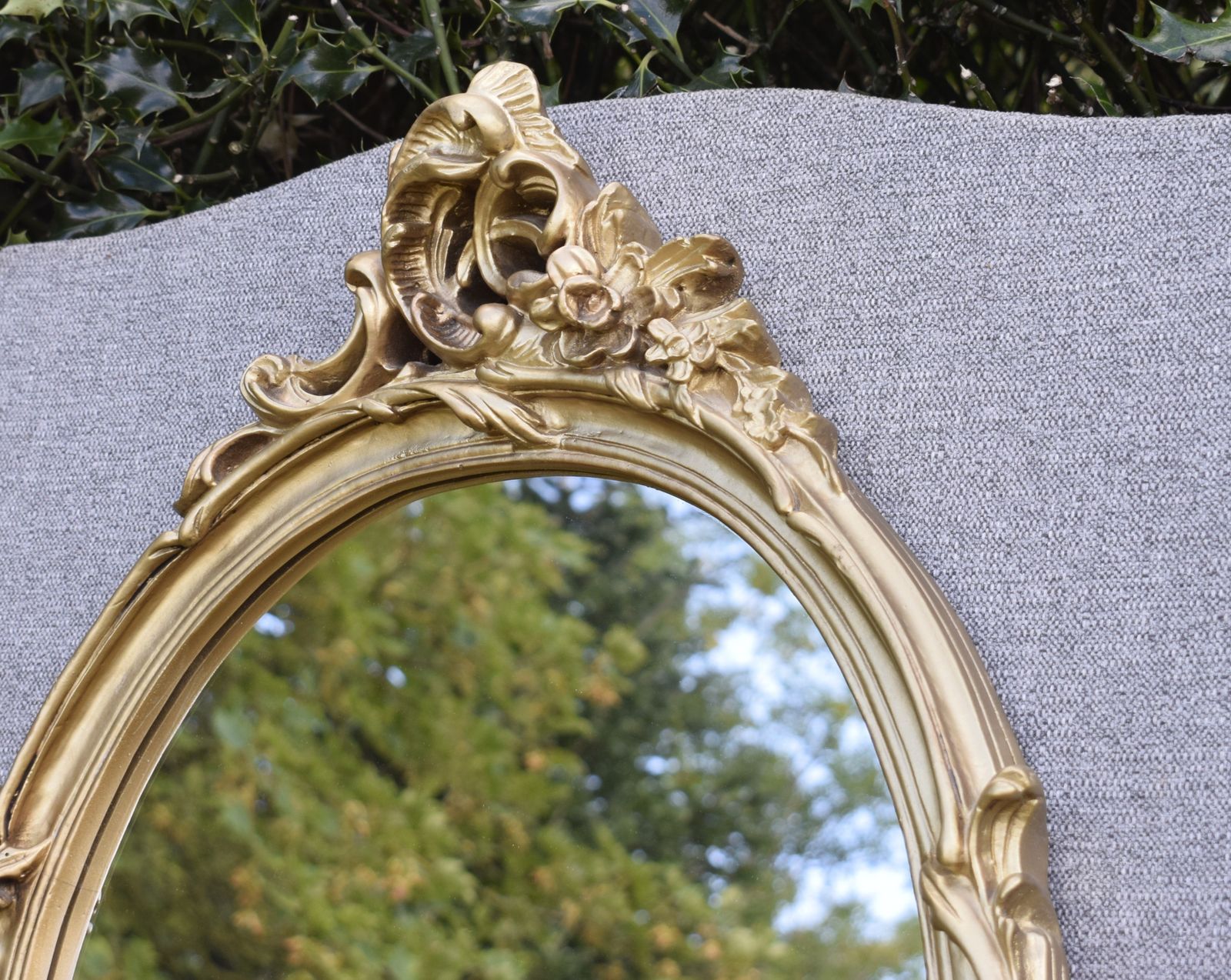 Oval Rococo Style Mirror, 1960s photo vinterior