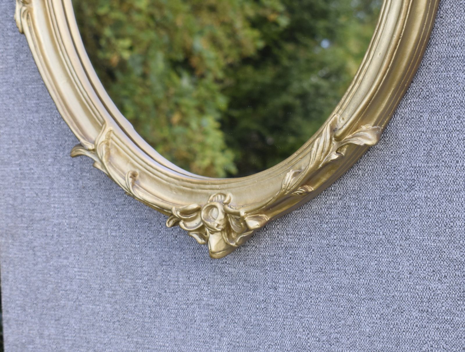 Oval Rococo Style Mirror, 1960s photo vintage