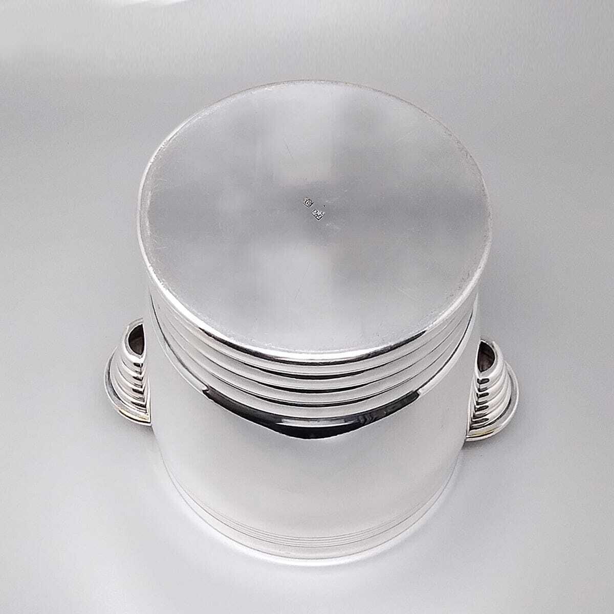 1930s Gorgeous Art Deco Ice Bucket By Vuillermet In Silver Plated. Made In France photo vintage