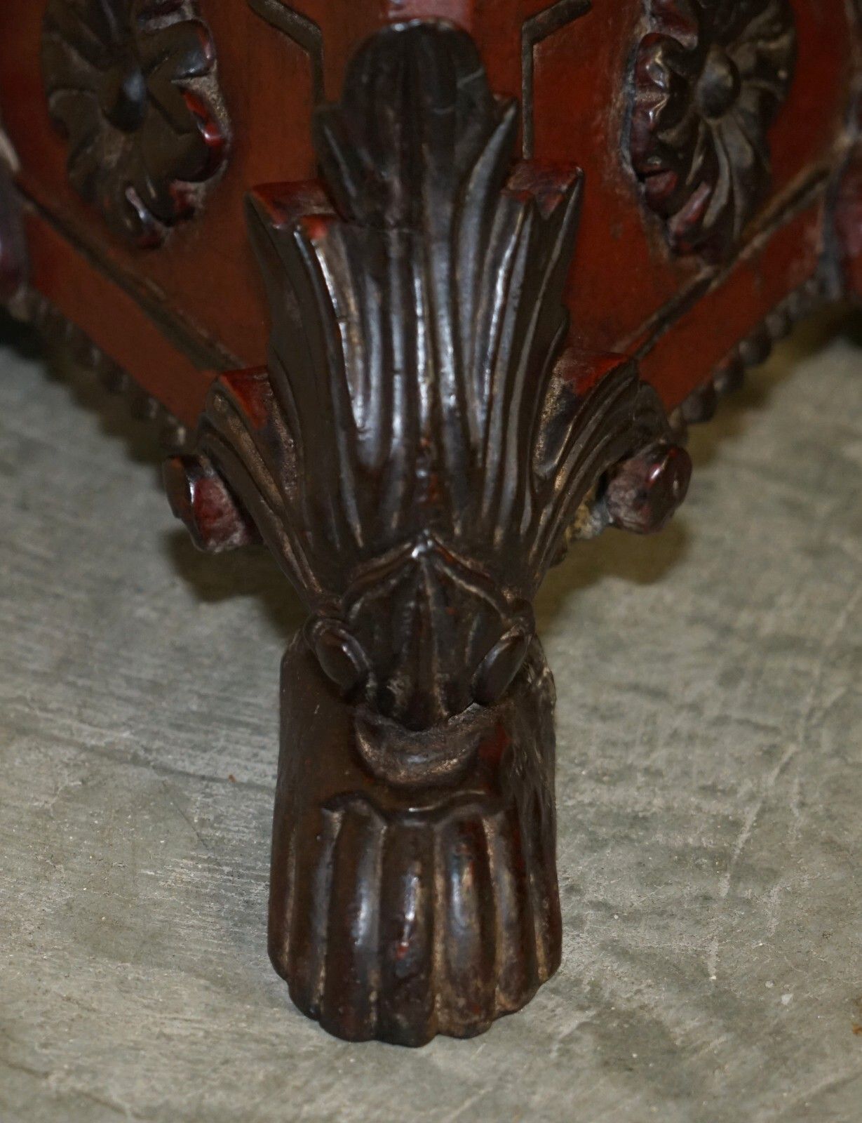 Home Decor Stunning Hand Carved Circa 1800 Large Floor Standing Extra Large Candle Holder photo