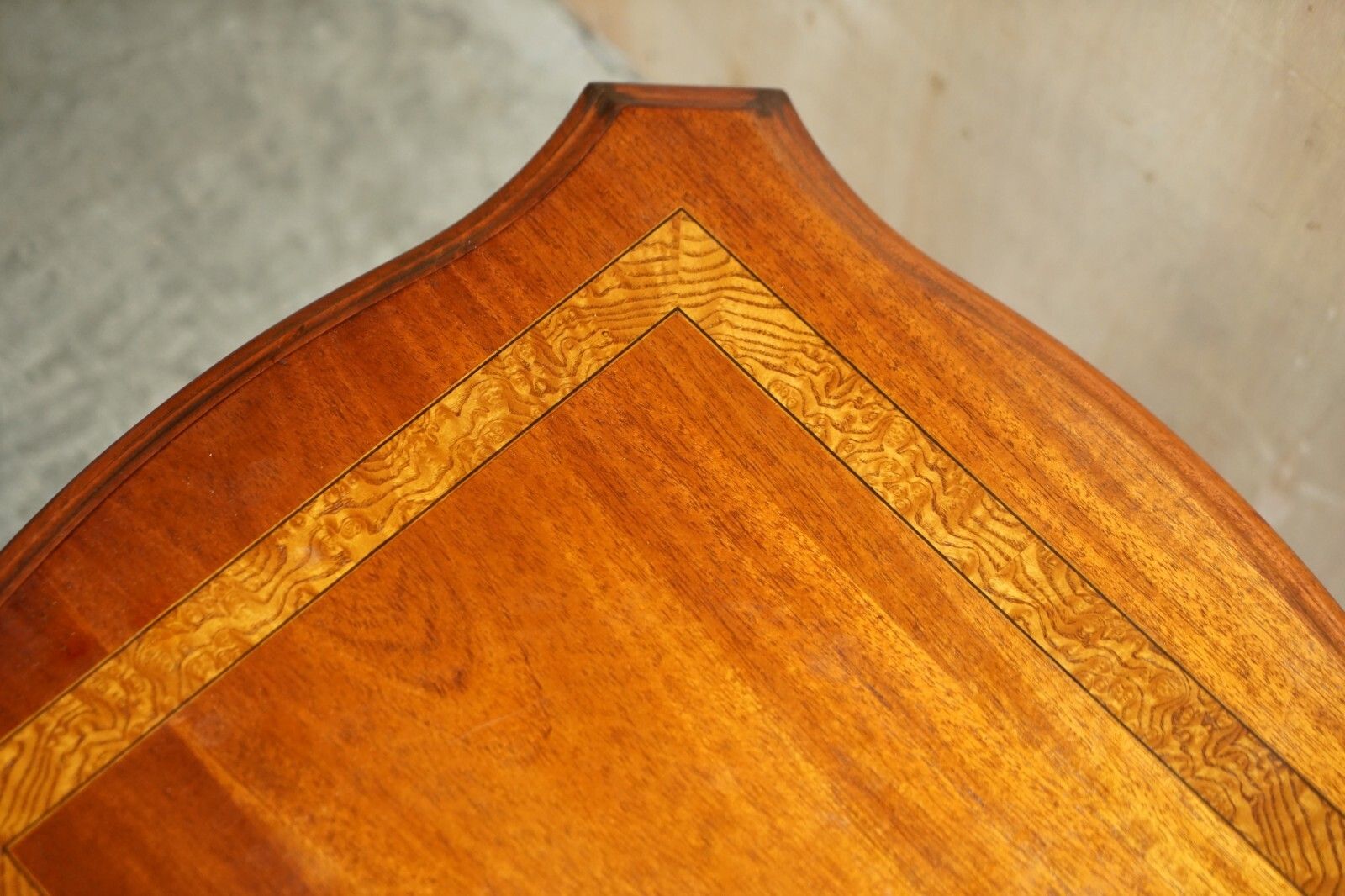 photo for sale Pair Of Restored Flamed Mahogany Side End Lamp Wine Tables English Brass Castors
