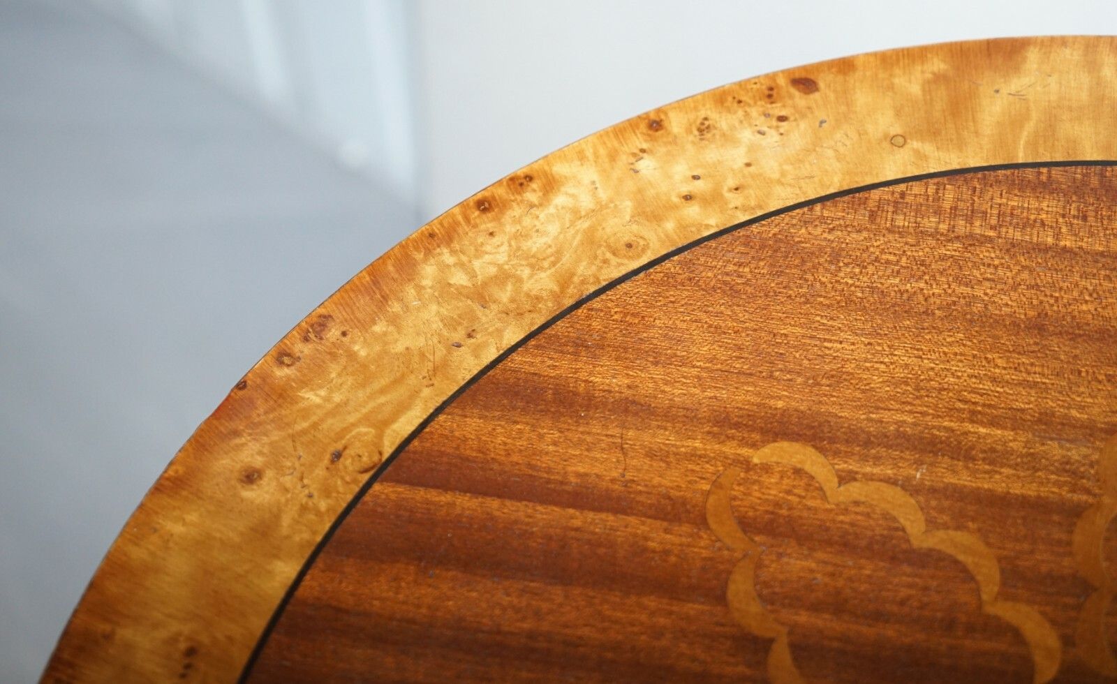 Sublime Pair Of Burr Walnut Marquetry Inlay Large Side Tables Lion Paw Castors photo buy
