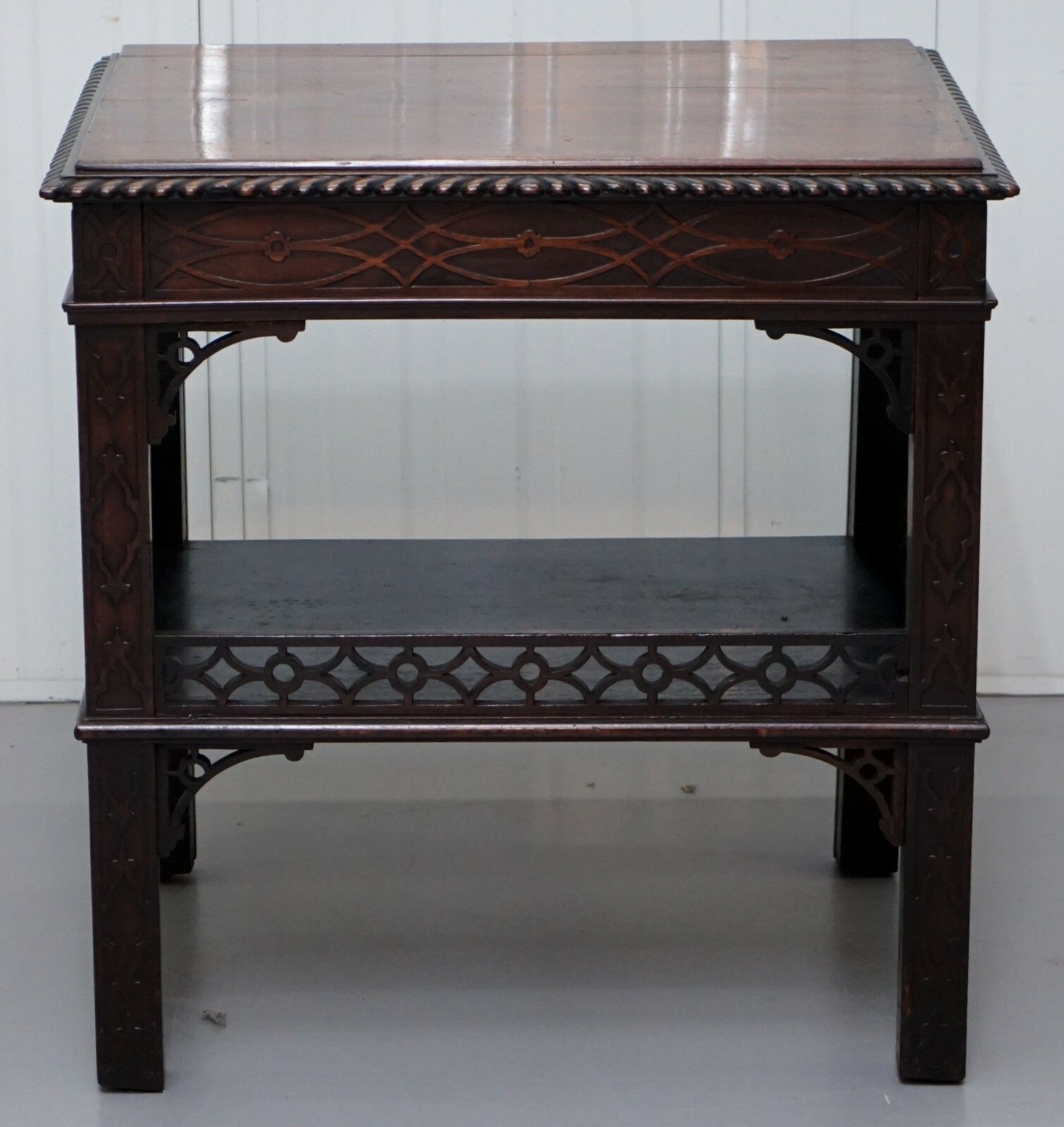 19th Century Thomas Chippendale Fret Work Carved And Pierced Occasional Table photo for sale