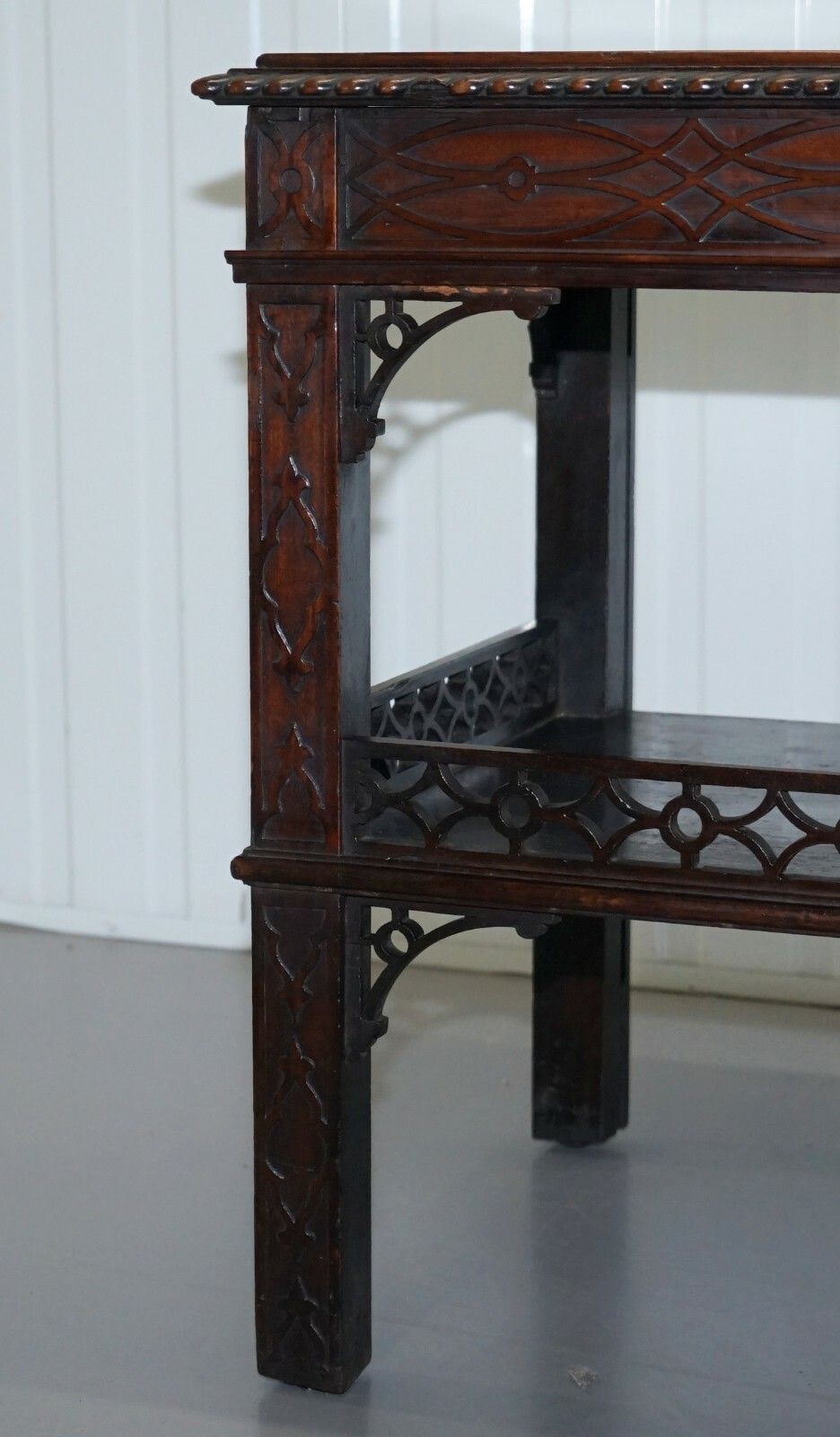 19th Century Thomas Chippendale Fret Work Carved And Pierced Occasional Table photo vinterior