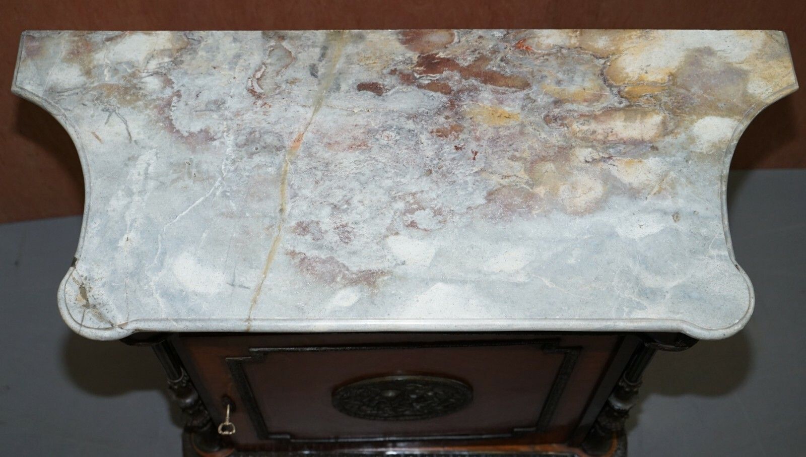 Rare 19th Century French Louis Walnut Sideboard Drawers Marble Top Bronze Mounts photo Furniture