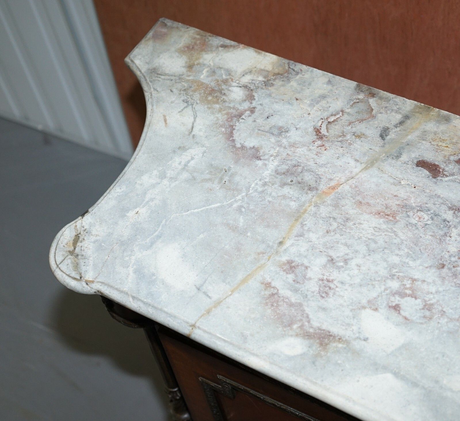 Rare 19th Century French Louis Walnut Sideboard Drawers Marble Top Bronze Mounts photo 2000.0