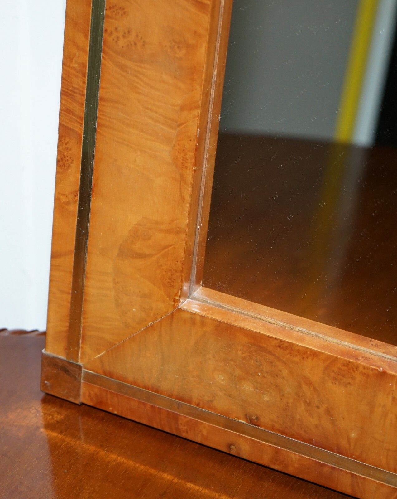 Matching Pair Of Mid Century Burr Walnut & Gold Plated Renato Zevi Wall Mirrors photo 2000.0