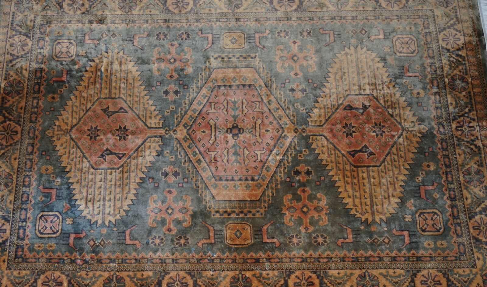 Large French 275x182 Cm Antique Aztek Kilim Style Rug / Carpet Very Nicely Aged photo for sale
