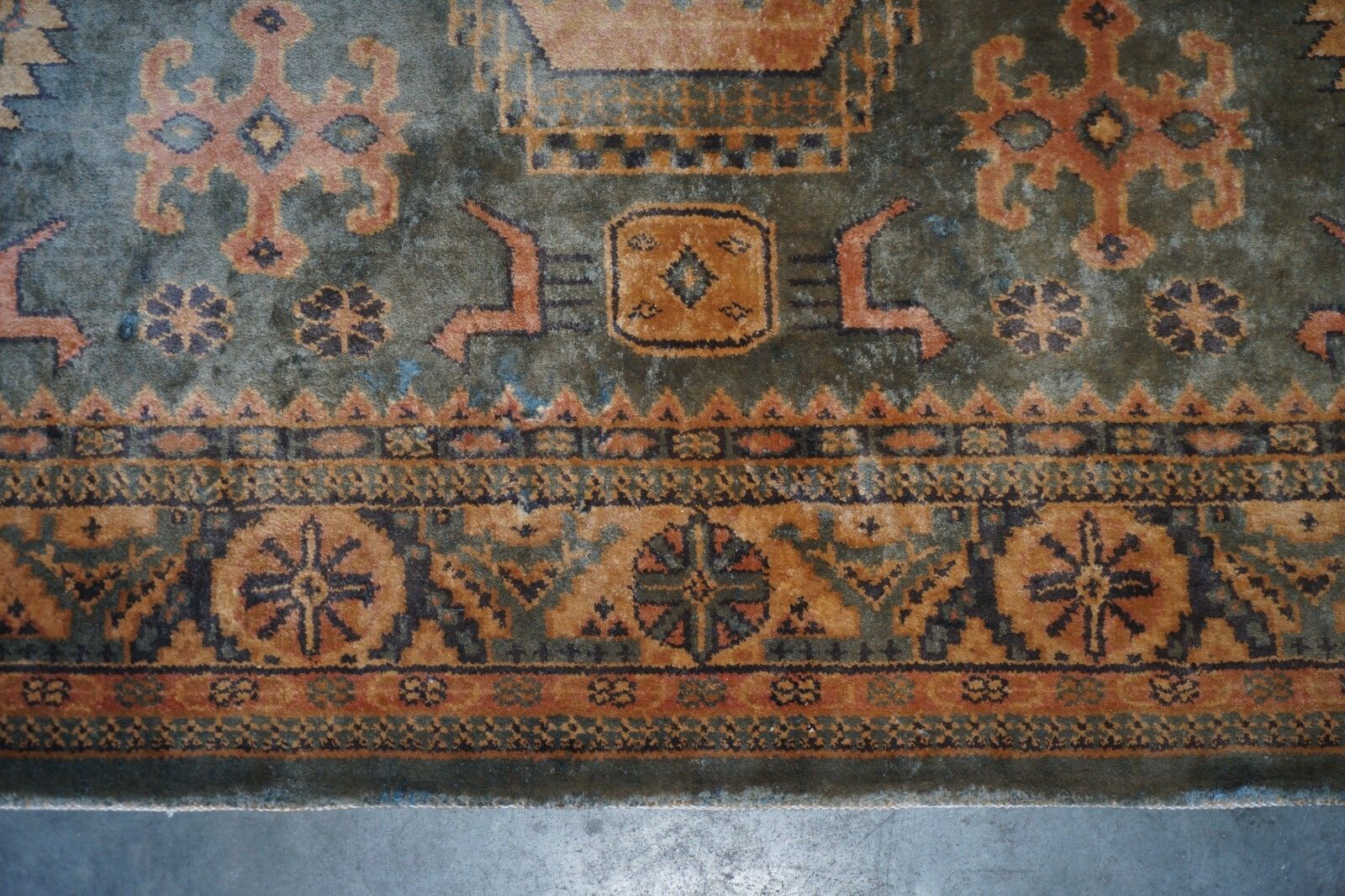 photo furniture Large French 275x182 Cm Antique Aztek Kilim Style Rug / Carpet Very Nicely Aged