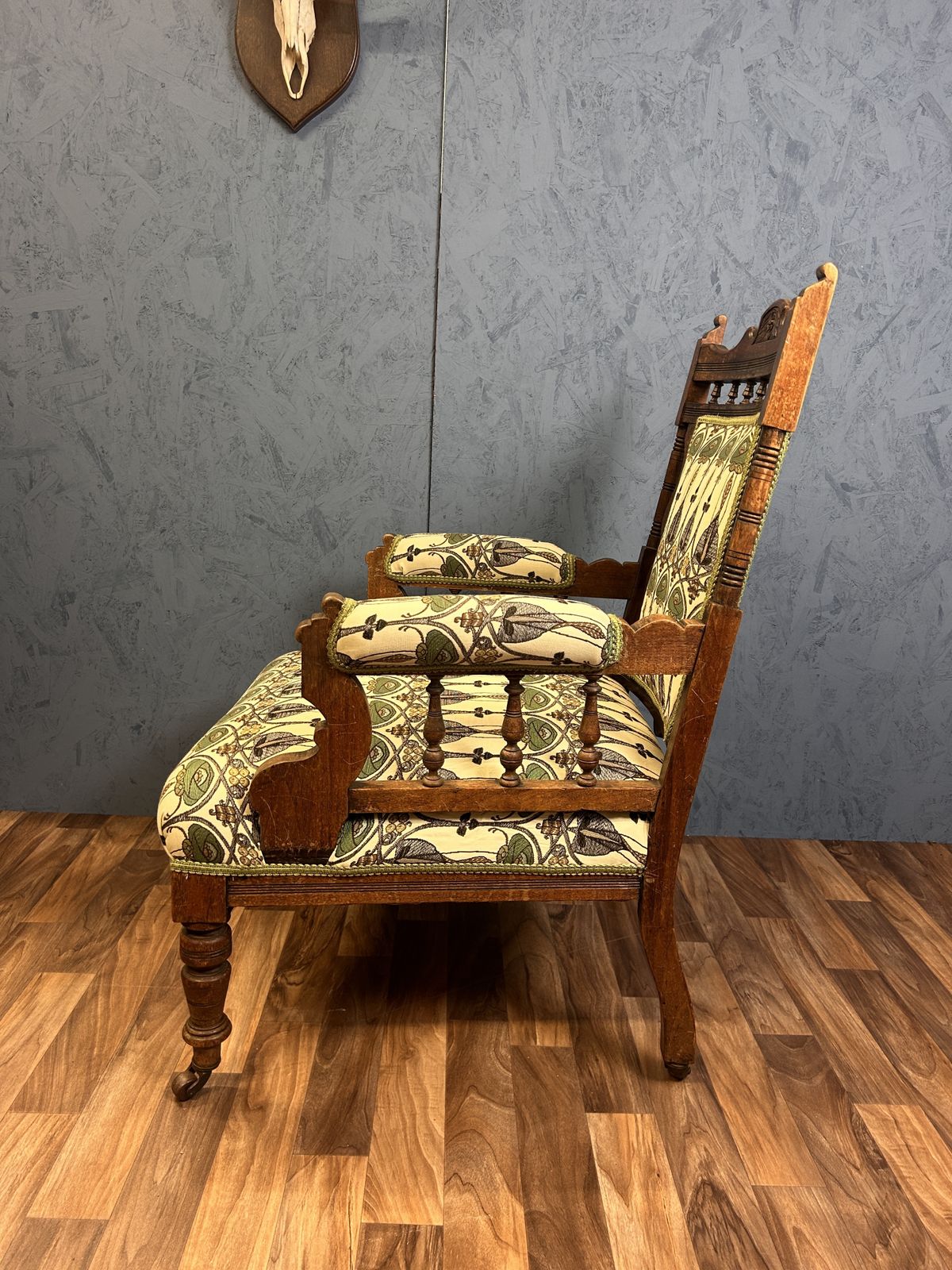 Edwardian Armchair In Art Nouveau Fabric photo 565.0