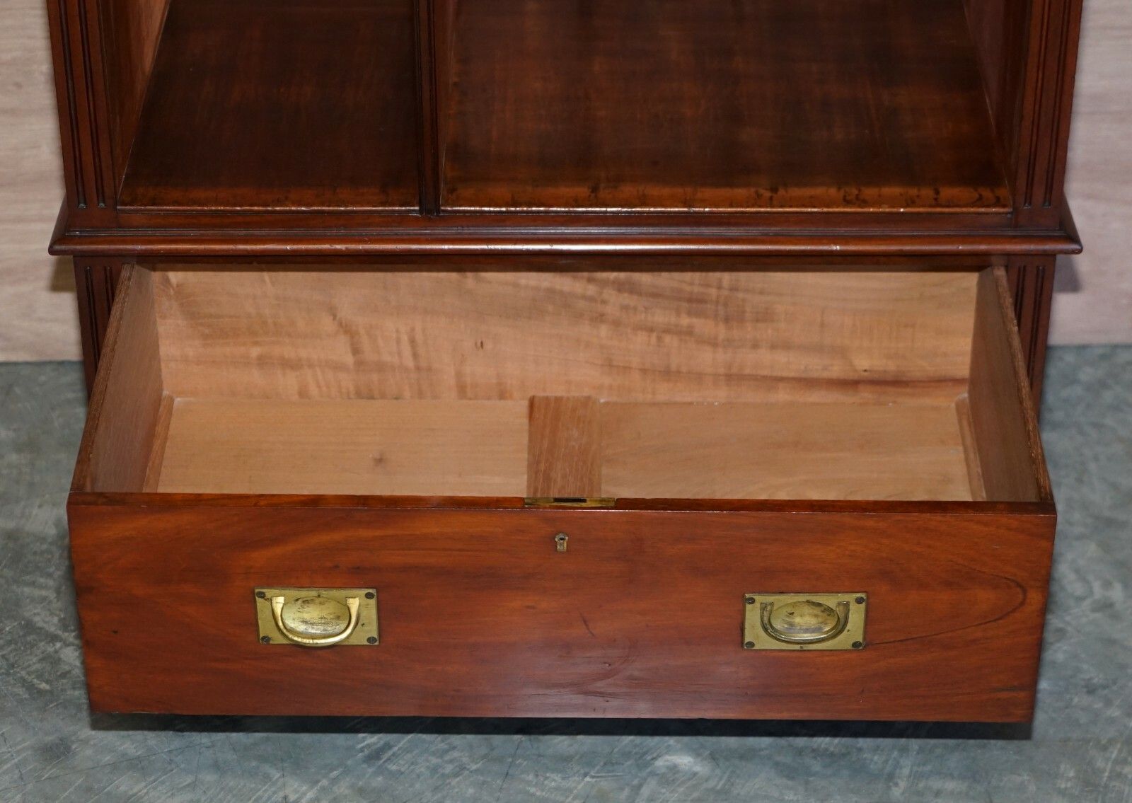 Furniture Antique Victorian Rich Mahogany Military Campaign Drinks Cabinet Or Tv Stand photo