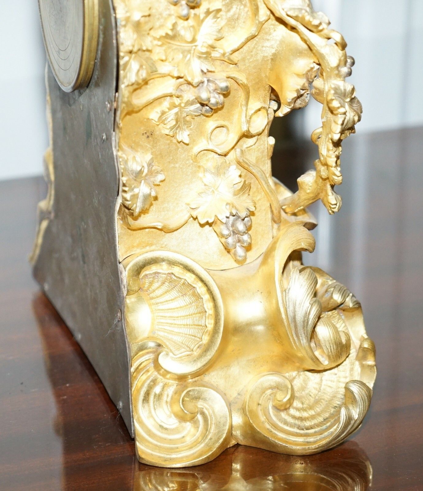 Stunning Circa 1860 Gold Gilt Bronze French Mantle Clock Large Decorative Piece photo buy
