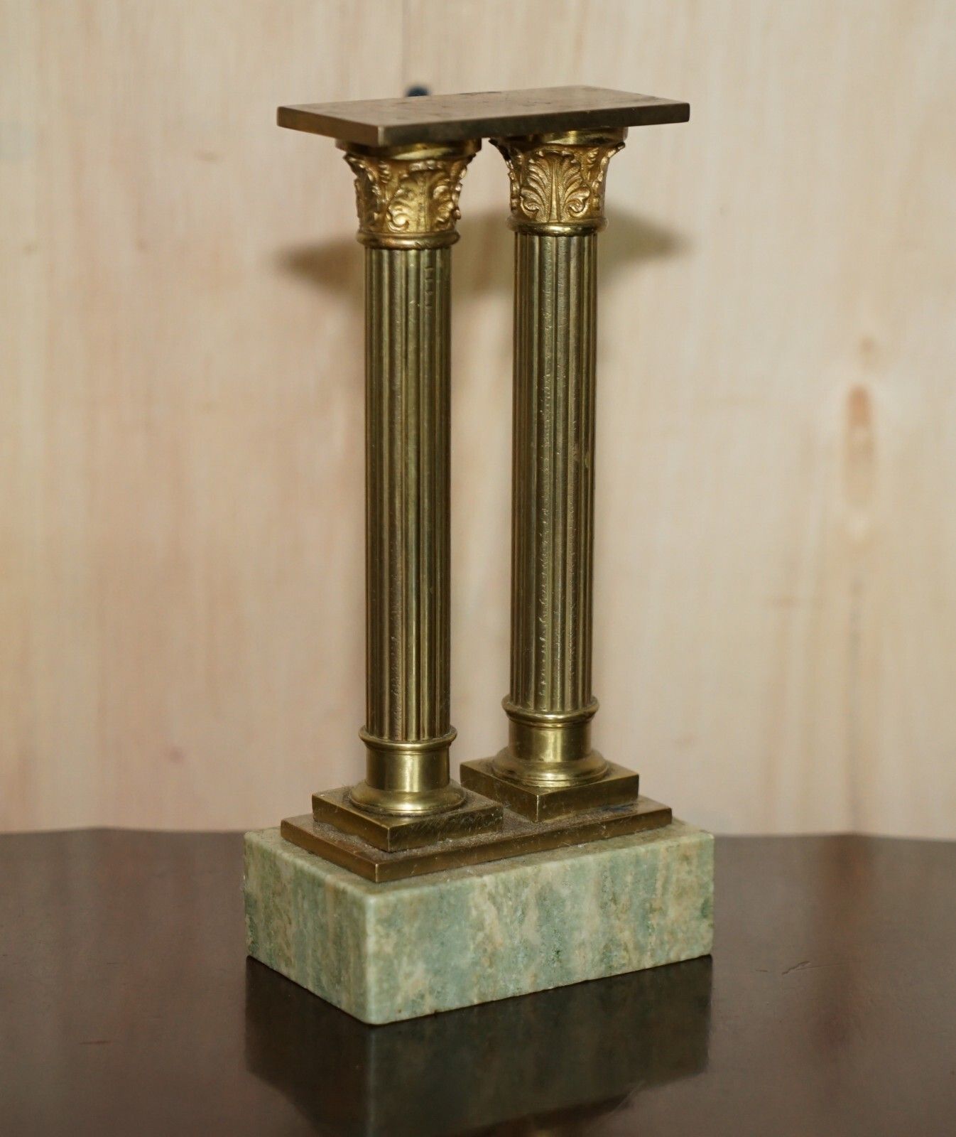 photo for sale Fine Antique Victorian Marble & Brass Roman Grand Tour Statue Columns Pillars