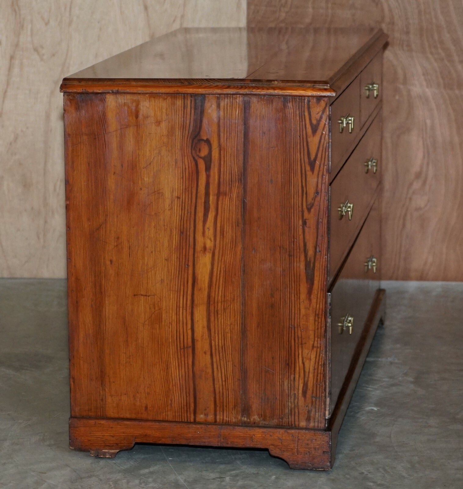 photo furniture Sublime Patina Circa 1880 Pitch Pine Chest Of Drawers Must See Timber Grain!!!!!