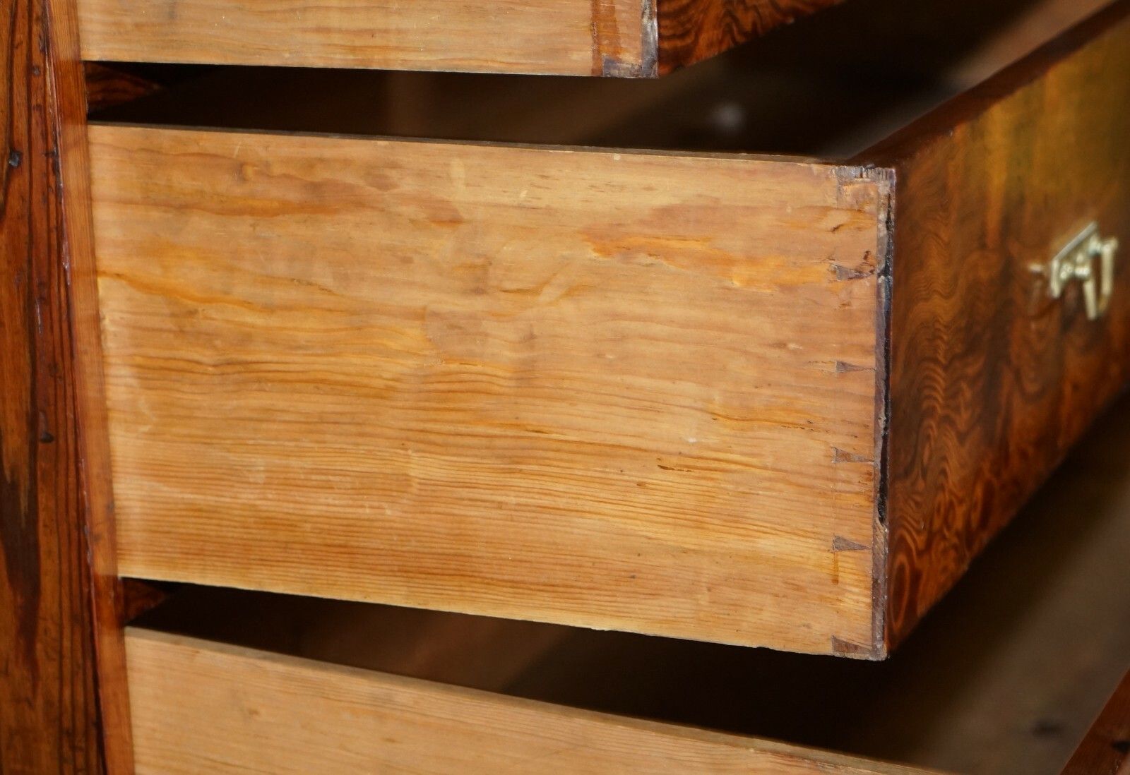 1950.0 Sublime Patina Circa 1880 Pitch Pine Chest Of Drawers Must See Timber Grain!!!!! photo