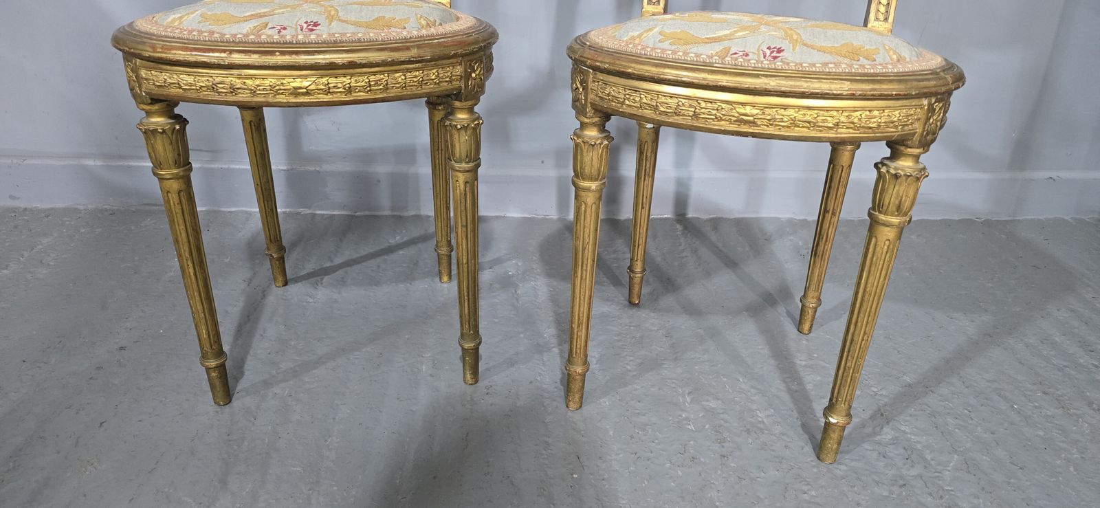 Excellent Pair French Boudoir Chairs photo for sale