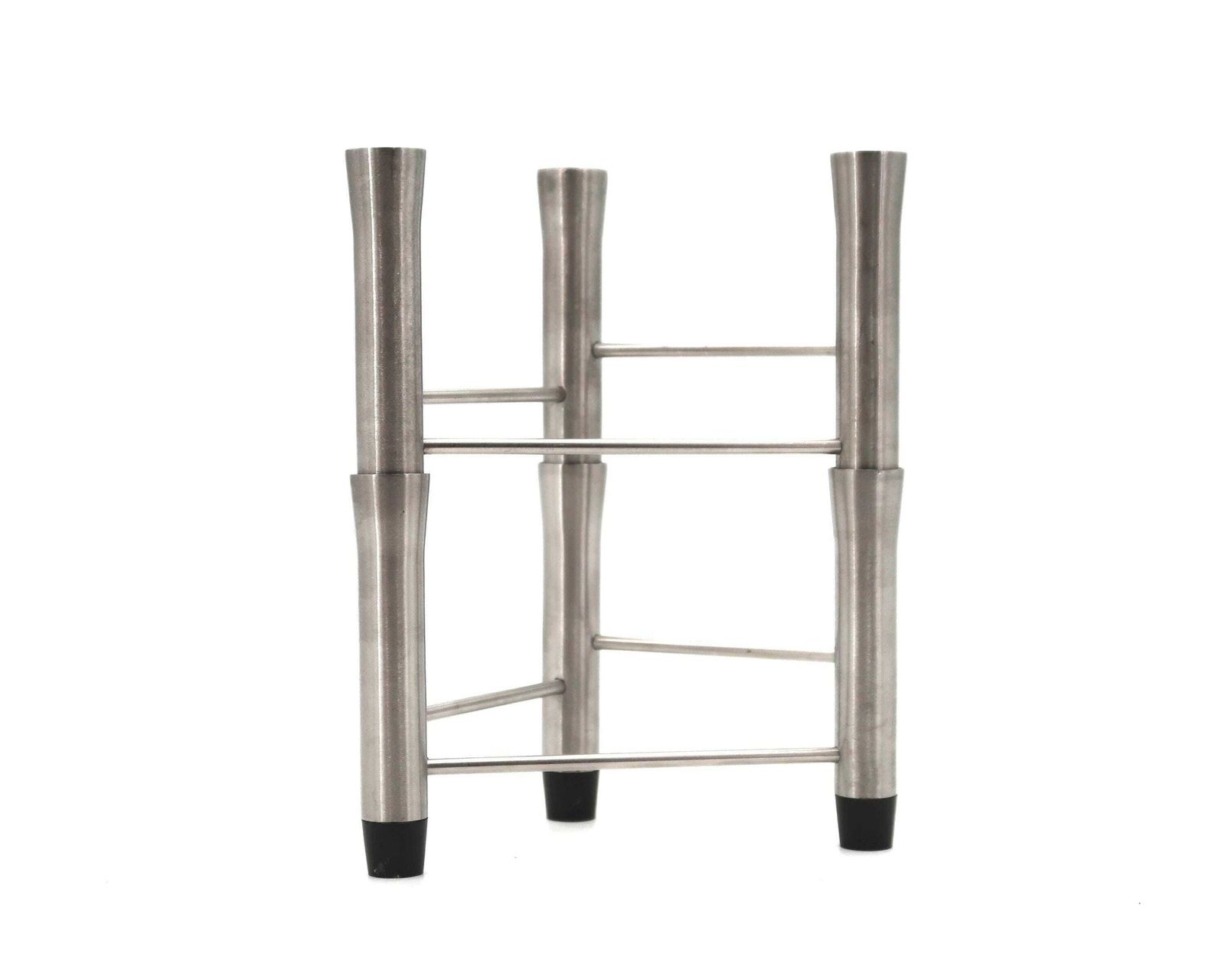 Pair Of Tripod Stainless Steel Candleholders, 1970s / Candlestick, Candle Holder, Danish, Scandivanian, Home Decor photo for sale