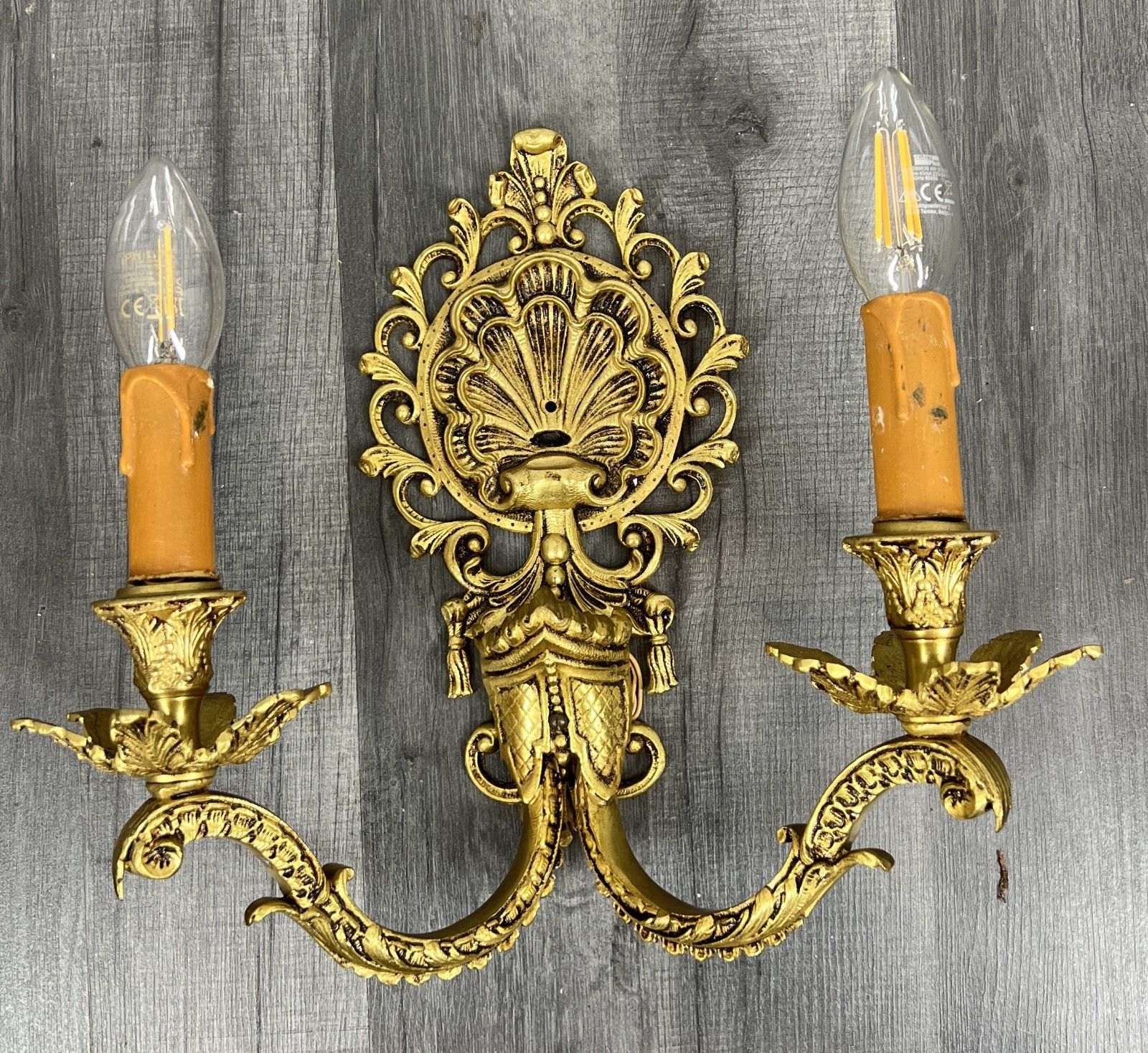 Wall Lamps Vintage French Brass Rococo Style Sconces Lot 4186 photo furniture