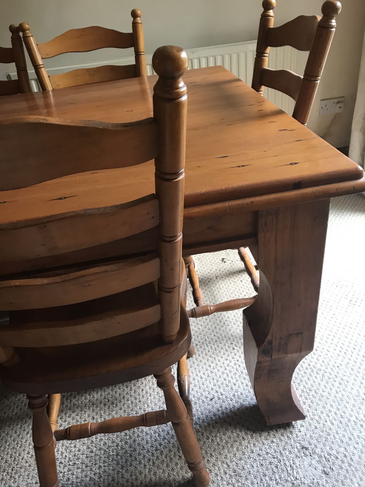 Vintage Solid Australian Wood Farmhouse Table And Chairs photo buy