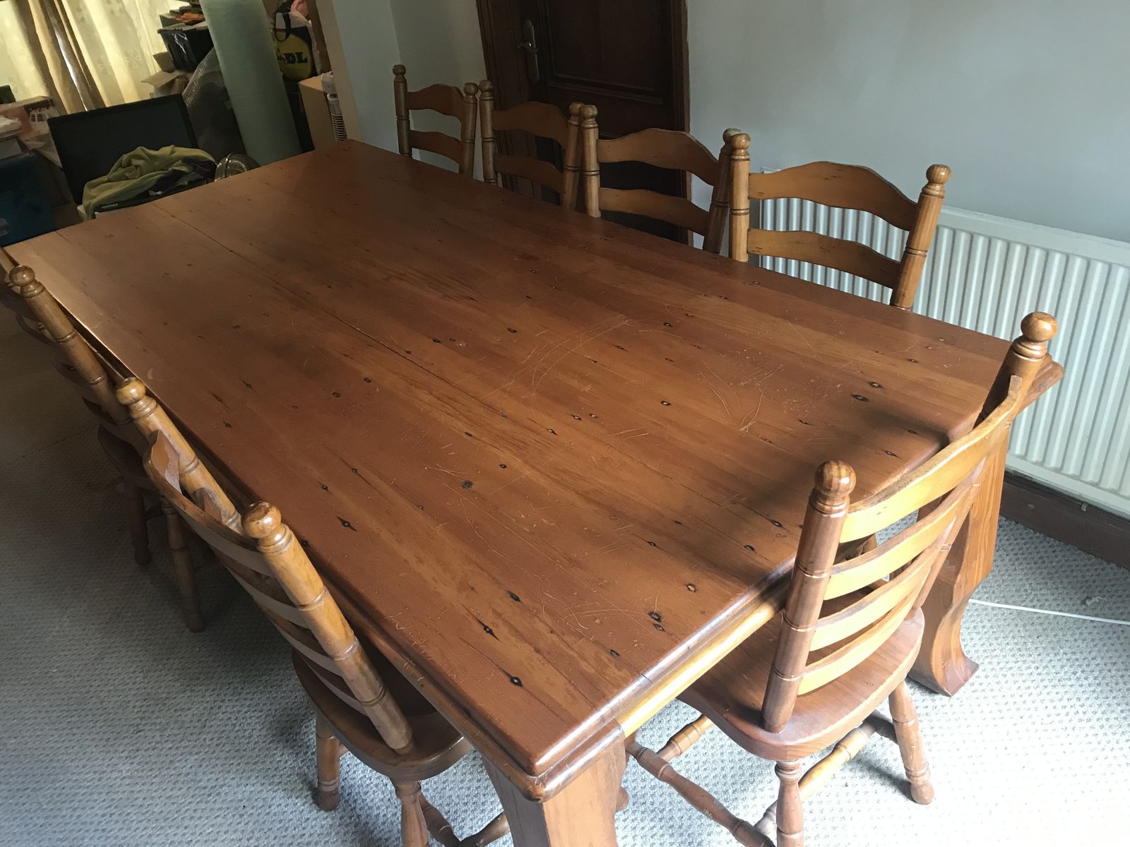 Vintage Solid Australian Wood Farmhouse Table And Chairs photo vintage