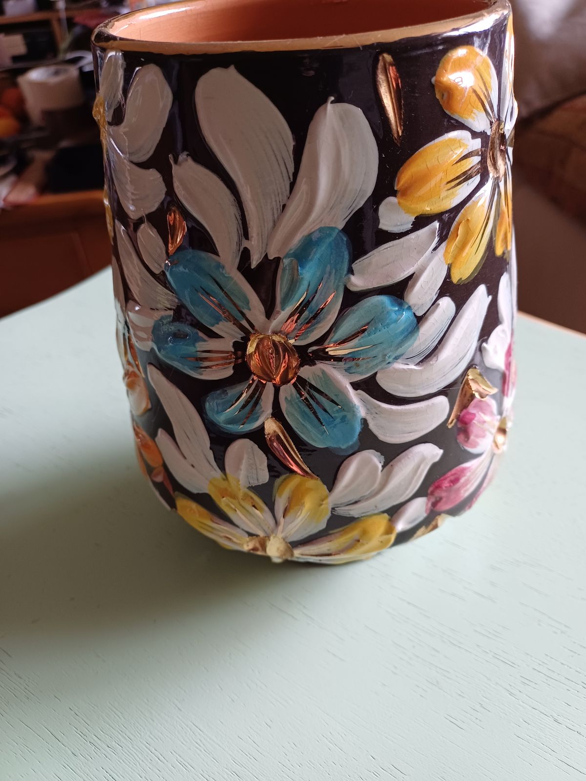 Italian Hand Decorated Vase, Late 20th Century