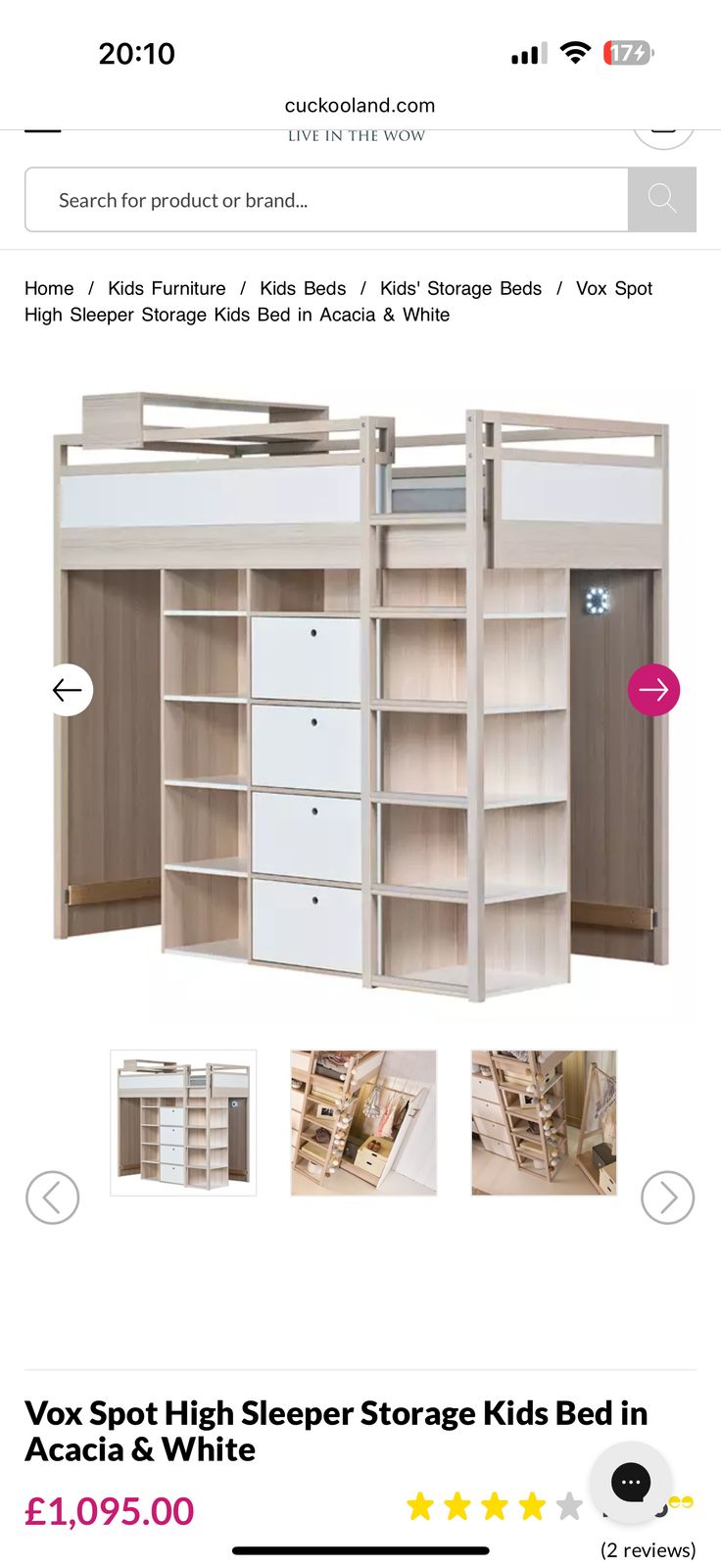 Cabin Bed With Wardrobes photo for sale