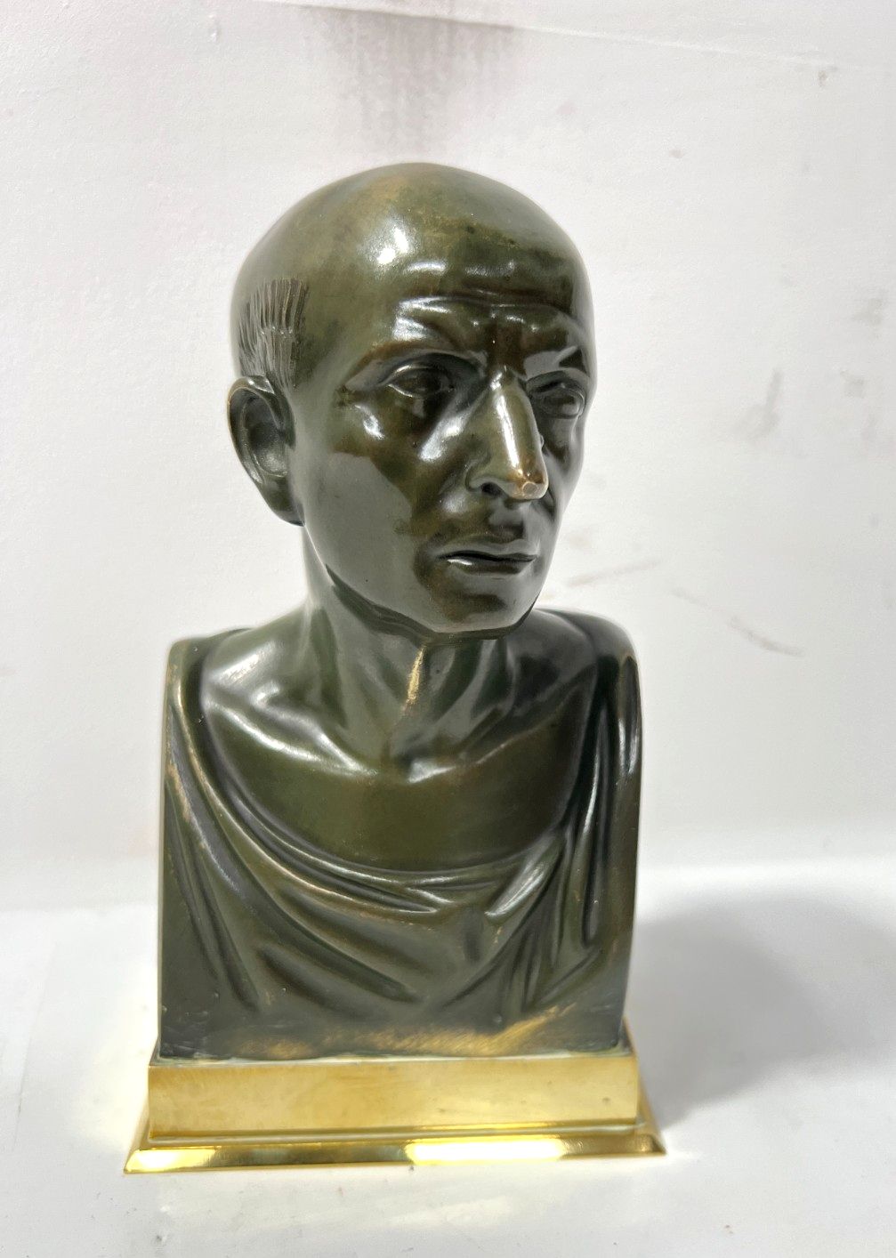 Bronze Bust Of Cicero With Brown Patina 20th Century photo furniture