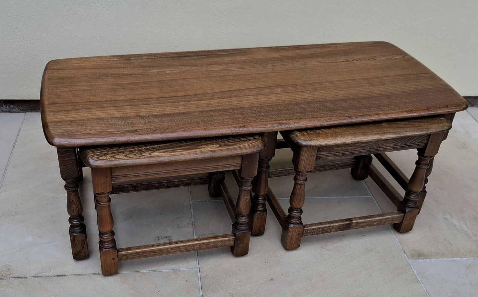 Ercol Old Colonial Nest Of Trinity Tables 3 Coffee / Side Vintage Tables photo 250.0