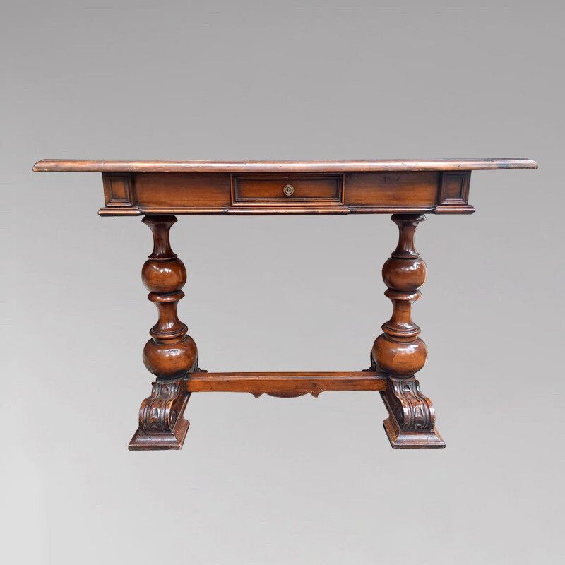Console Or Small Desk In Varnished Wood