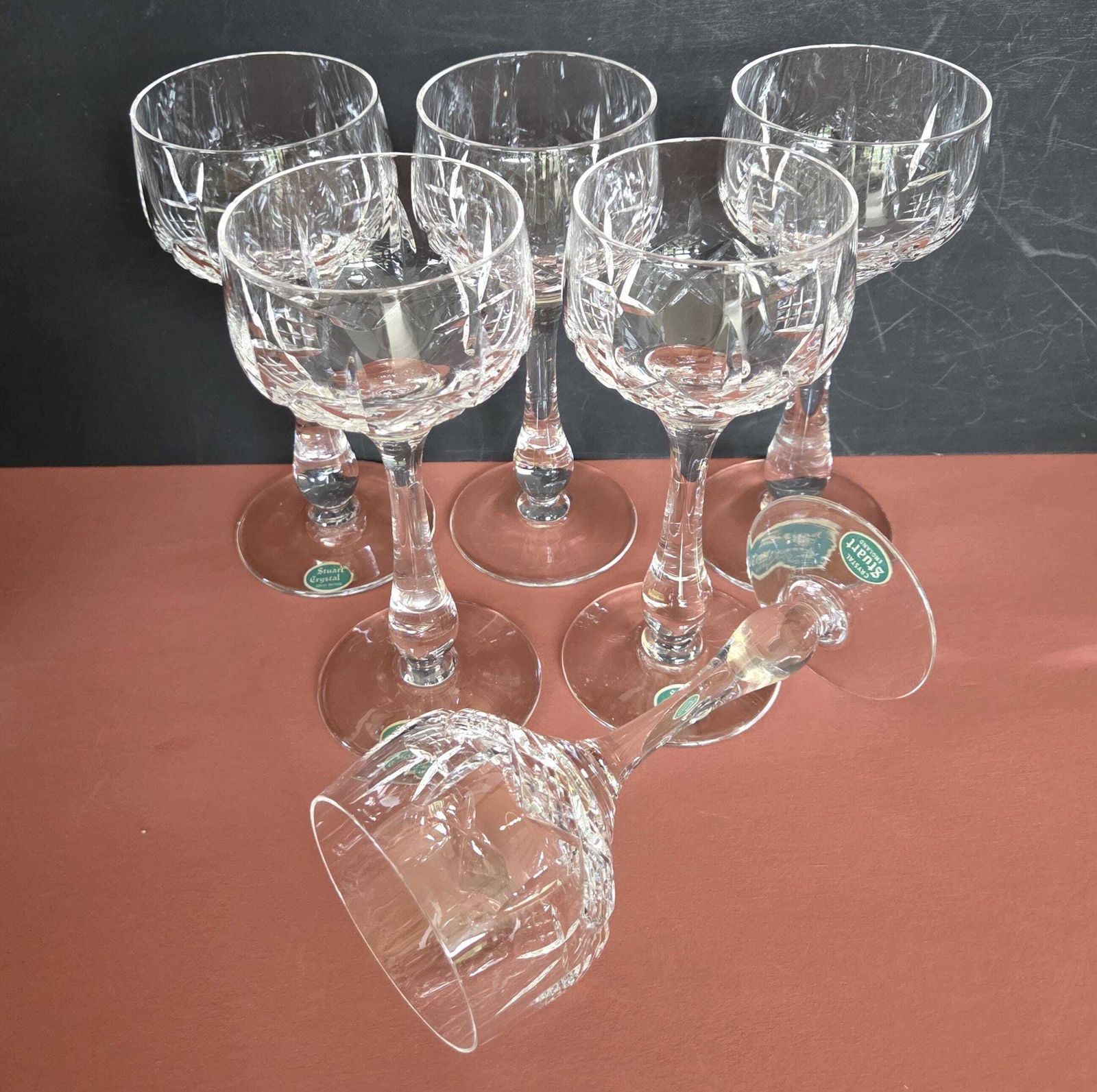 Set Of 6 Vintage Stuart Crystal Glengarry 150ml Hock Wine Glasses, 1970s photo furniture