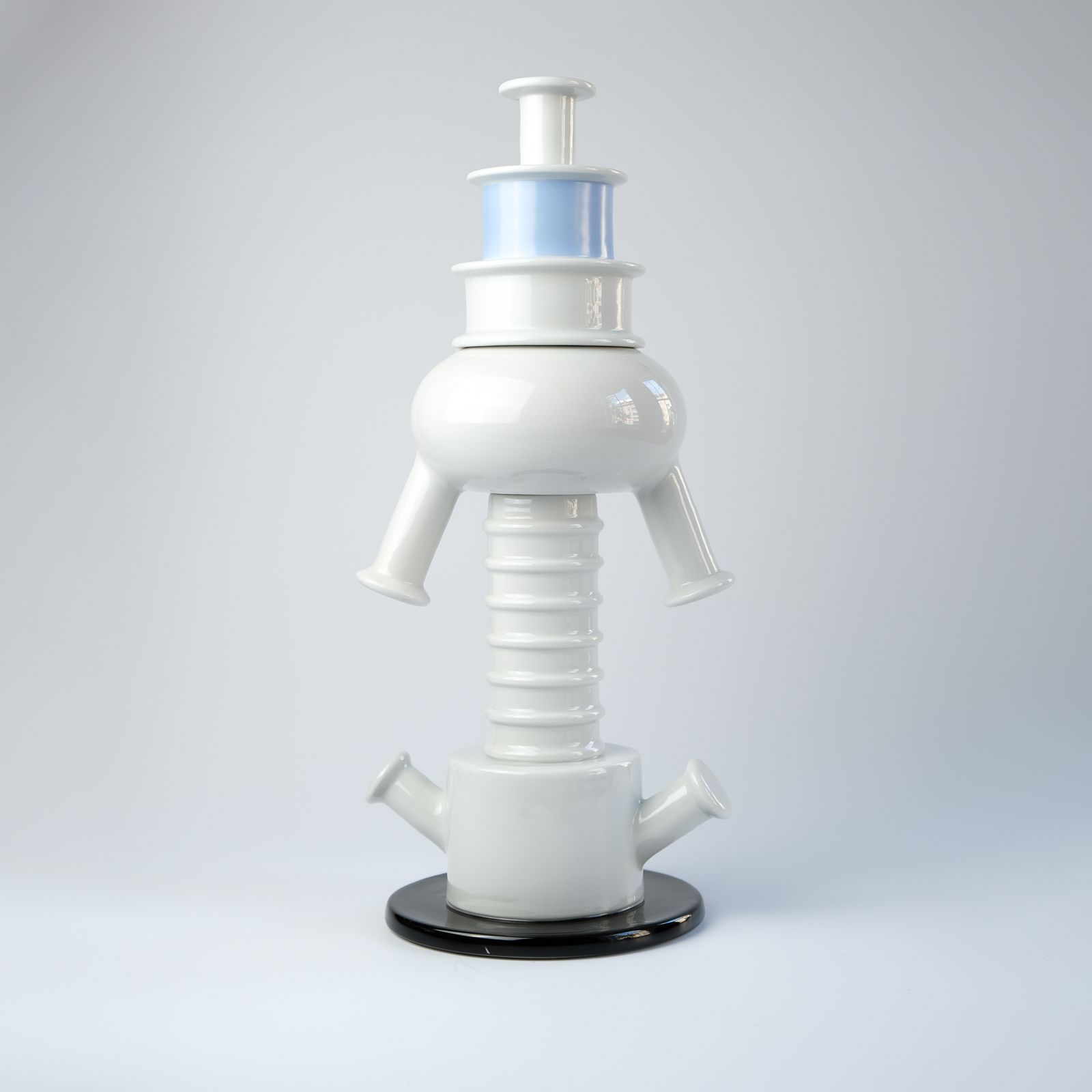 Ettore Sottsass Postmodern "Tigris" Porcelain Vase For Memphis Milano, 1983